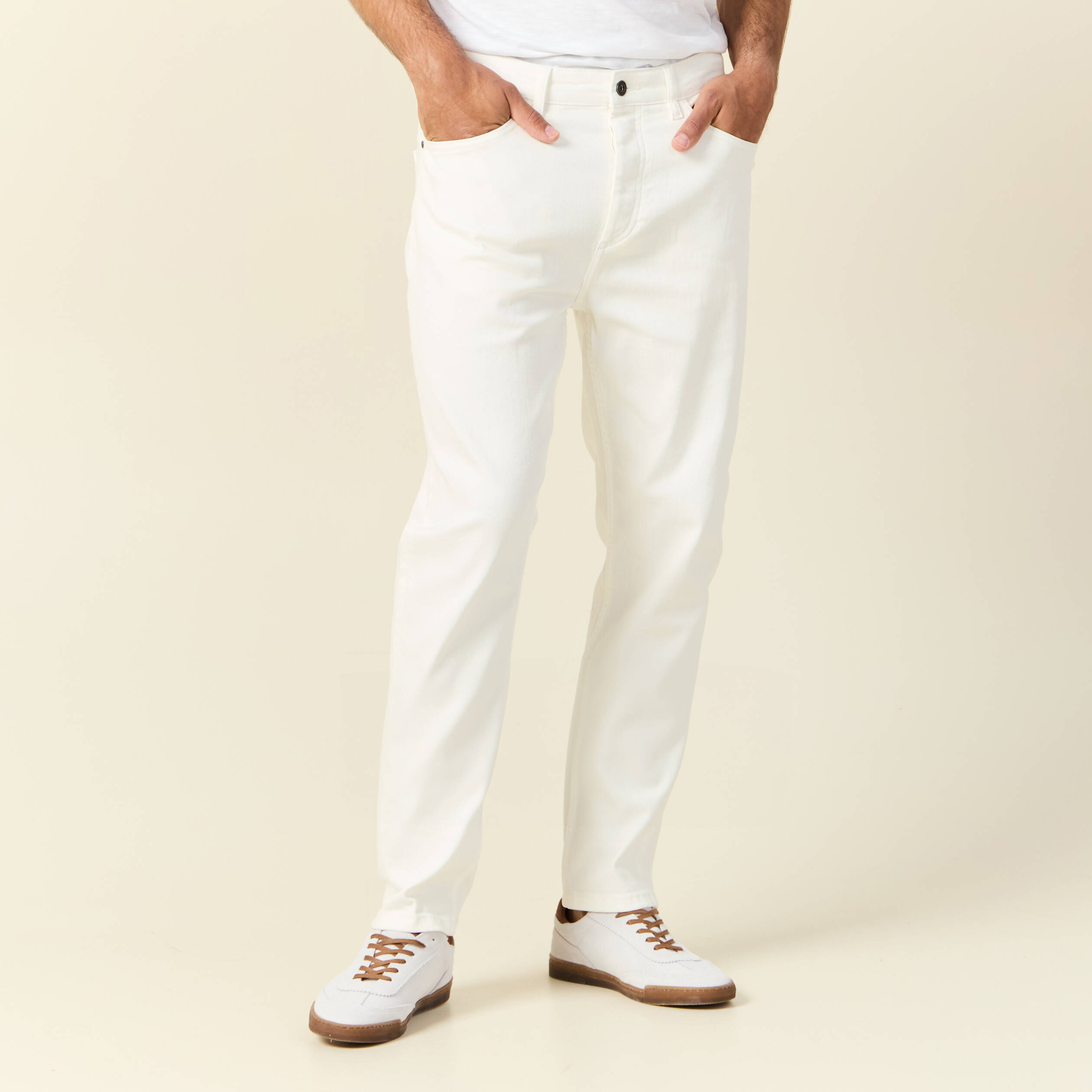 jeans straight taille tapered denim blanc homme Jeans straight taille tapered denim blanc homme