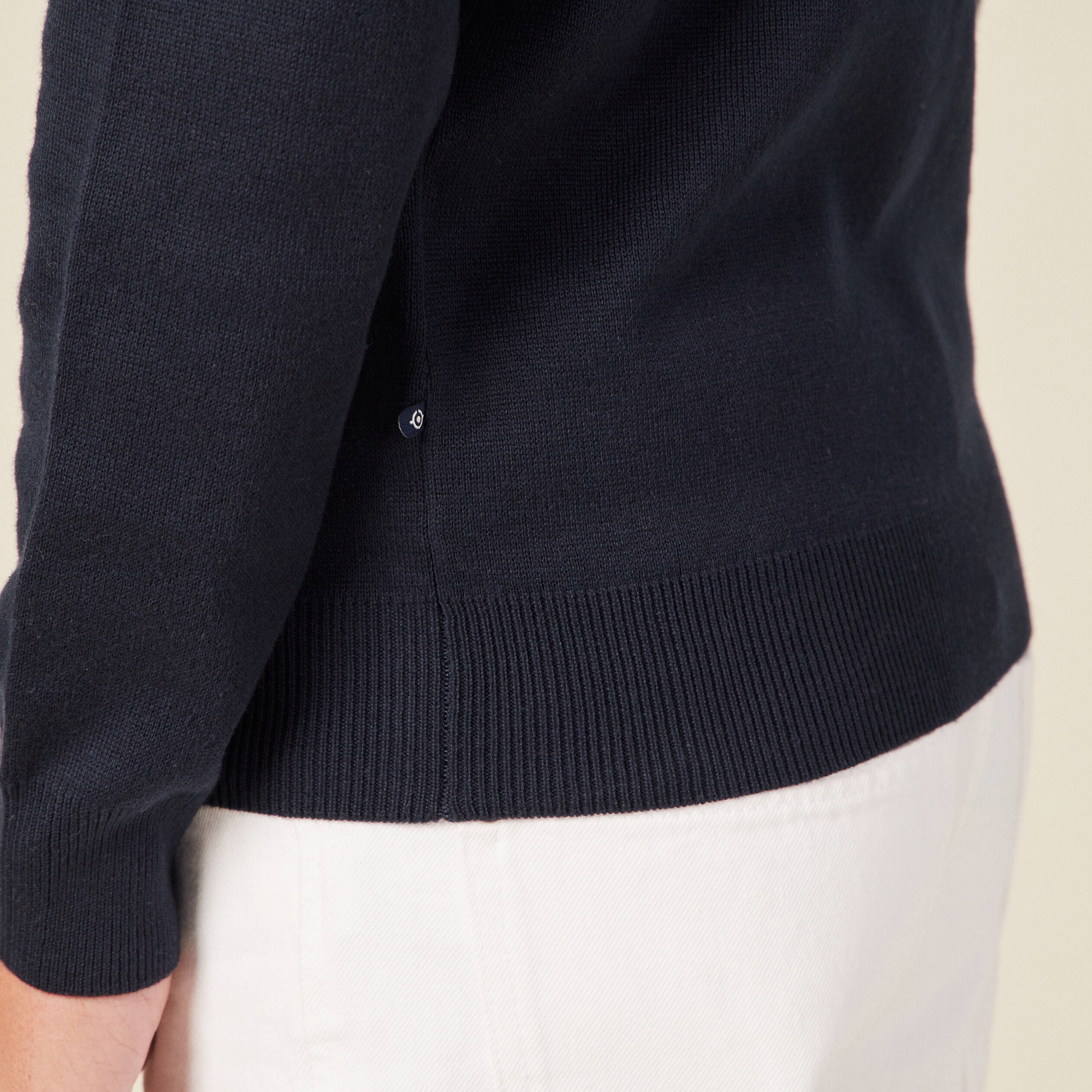 Pull manches longues bleu marine homme