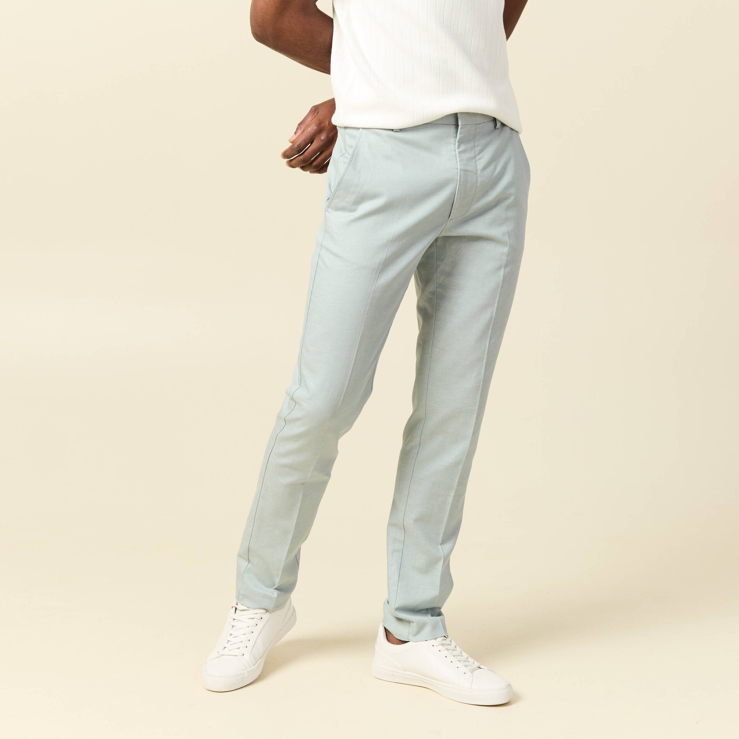 Pantalon chino vert clair homme
