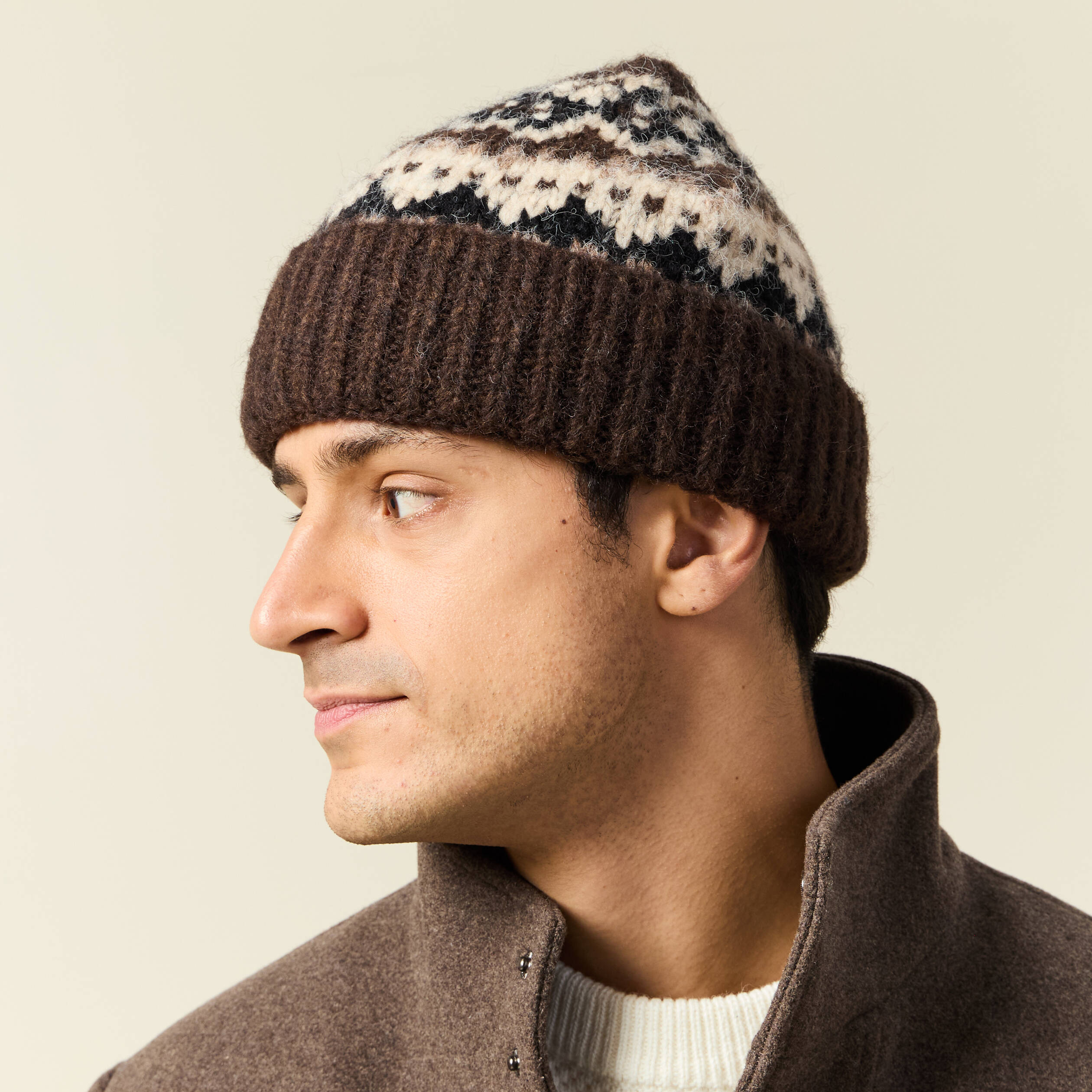 Bonnet marron fonc&eacute; homme