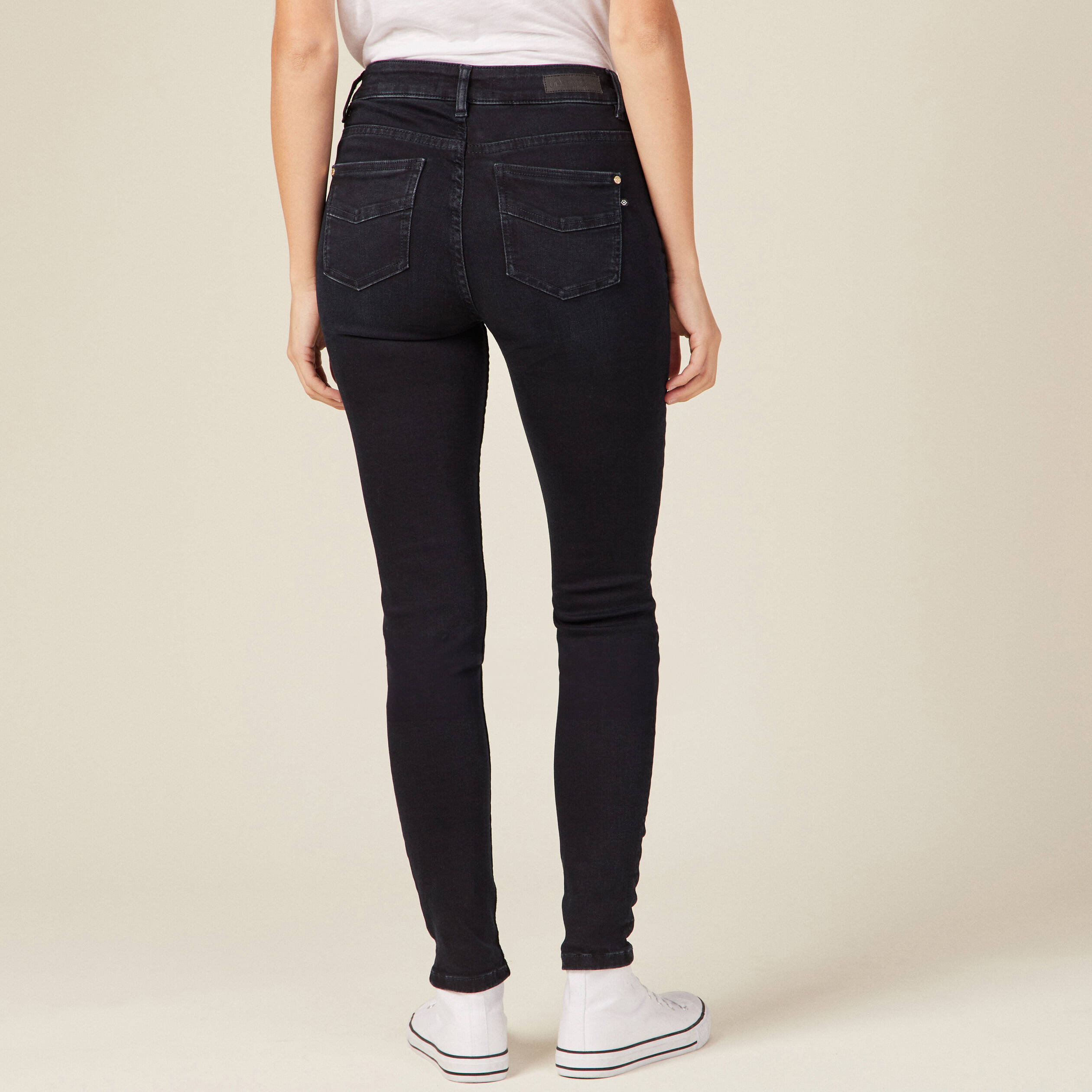 jeans skinny taille haute denim blue black femme Jeans skinny taille haute denim blue black femme