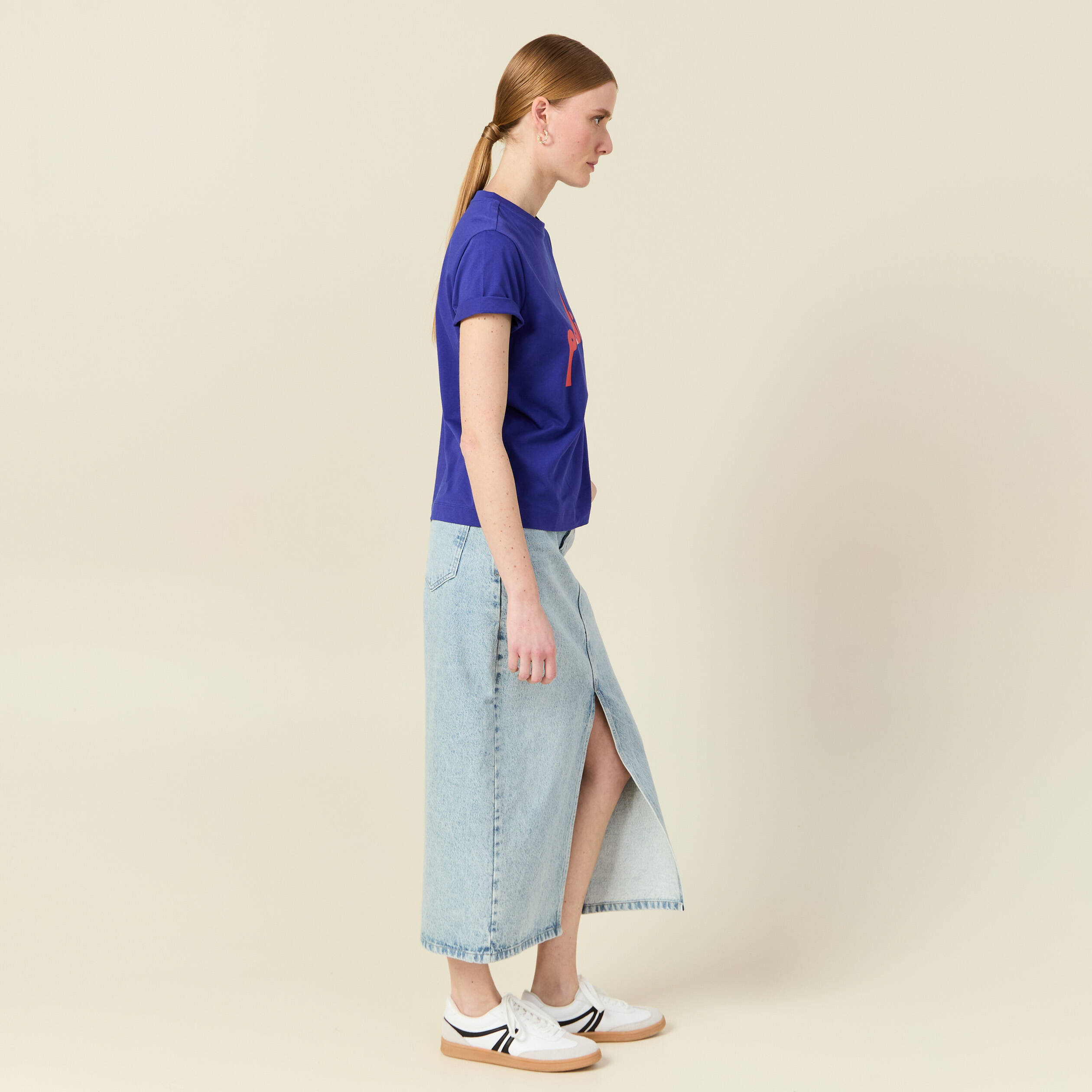 t shirt eco responsable bleu violet femme T-shirt éco-responsable bleu violet femme