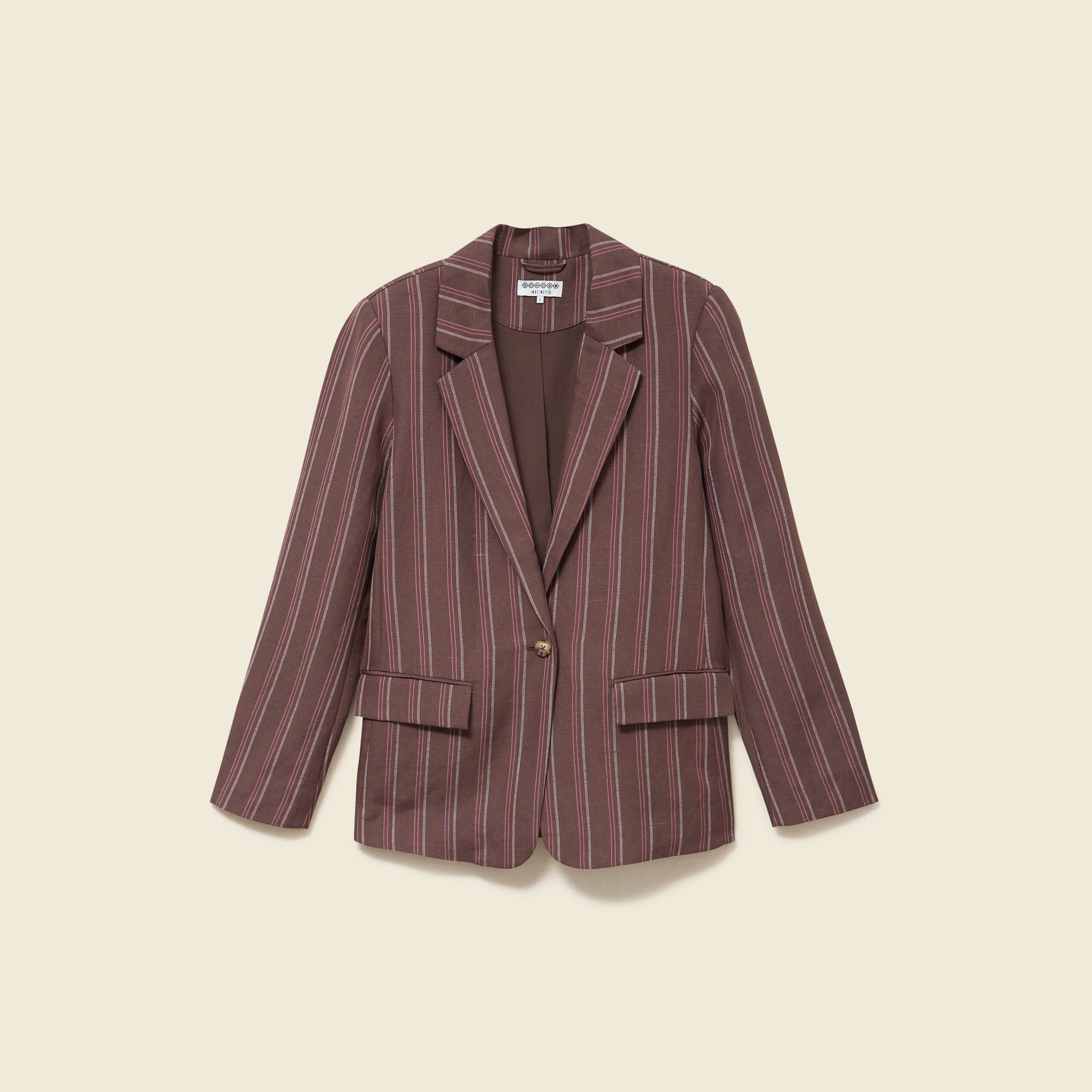 Veste blazer manches longues marron chocolat femme