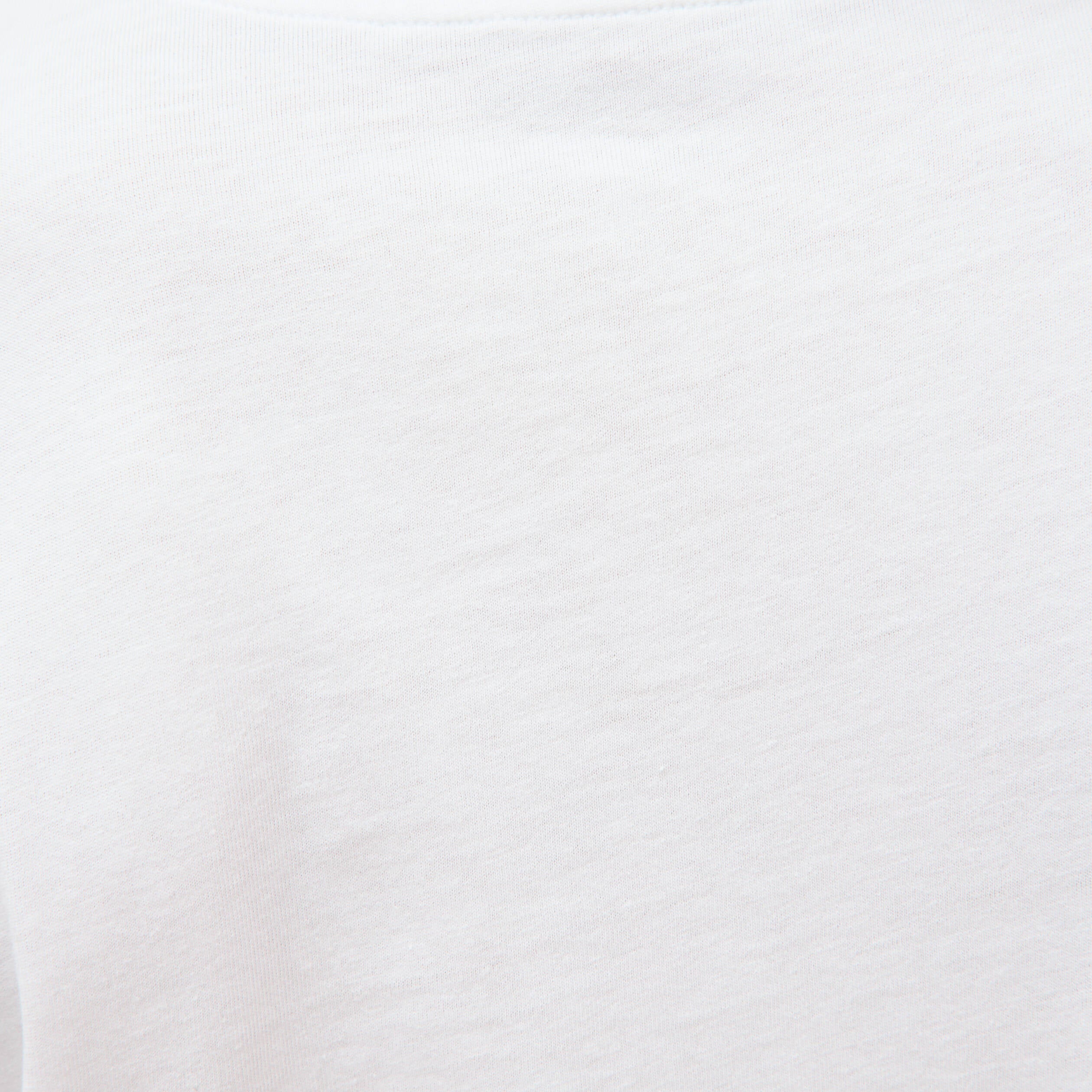 T-shirt droit col rond manches courtes blanc femme