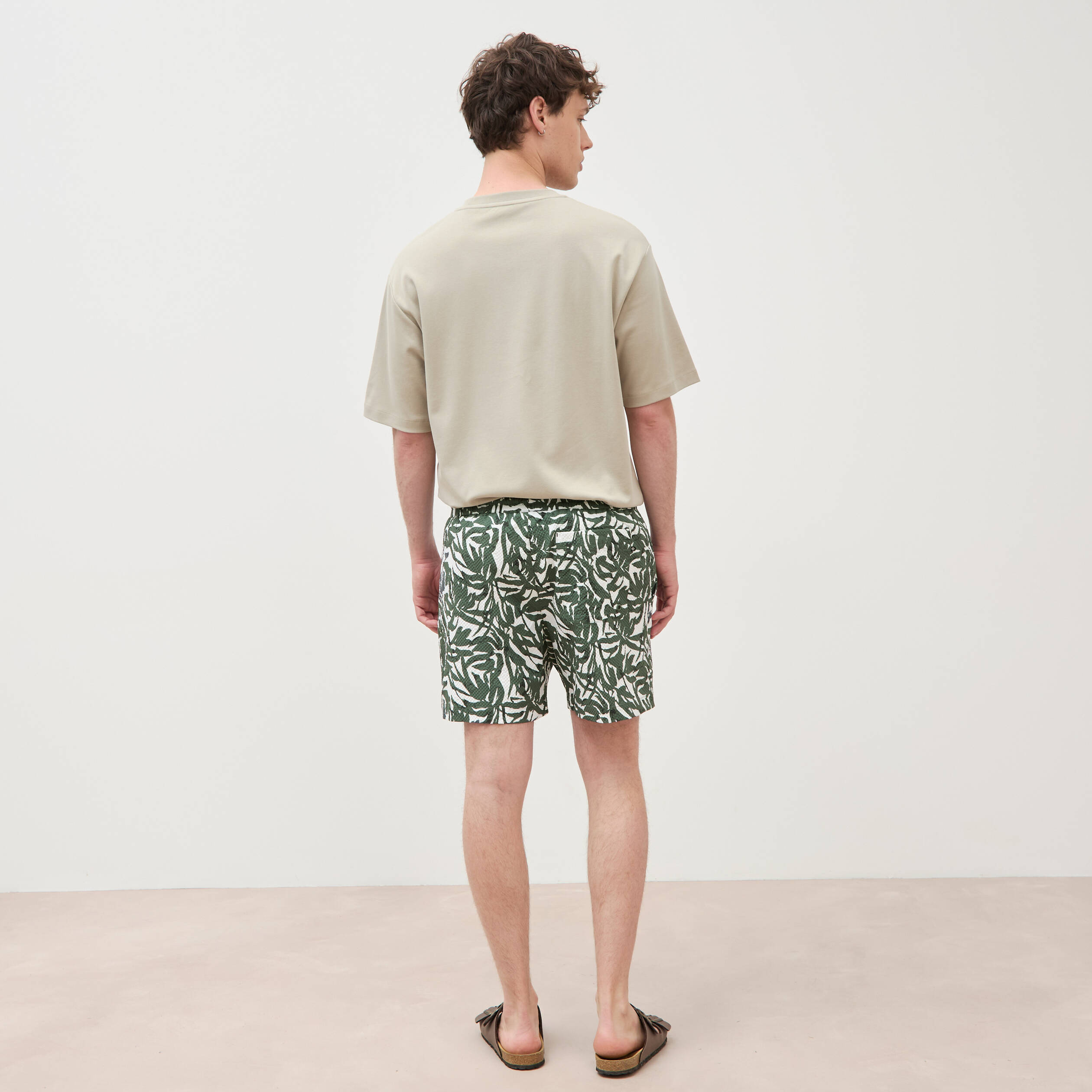 Maillot de bain doubl&eacute; vert kaki homme