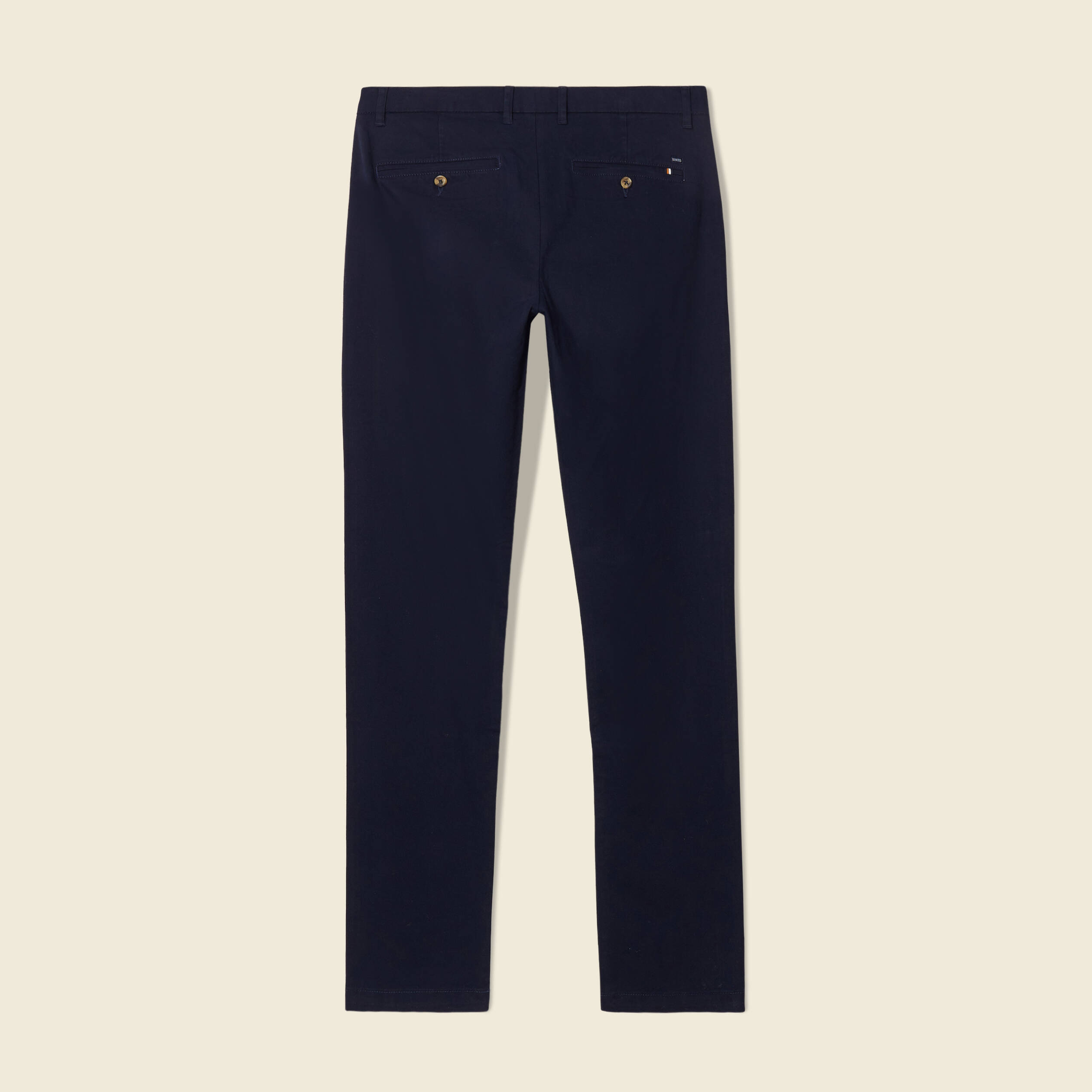 Pantalon chino longueur 32 bleu fonc&eacute; homme