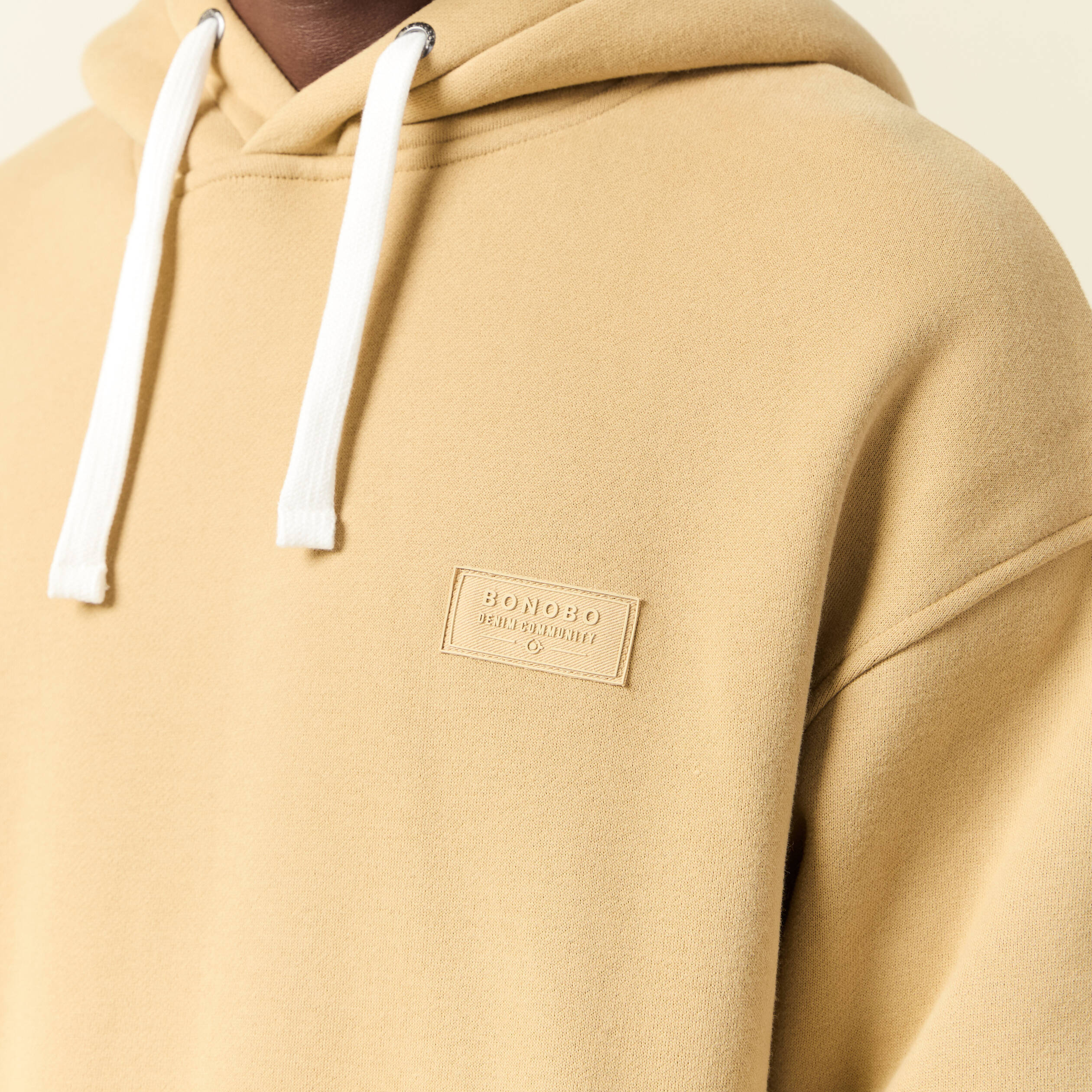sweat a capuche doublee beige homme Sweat à capuche doublée beige homme