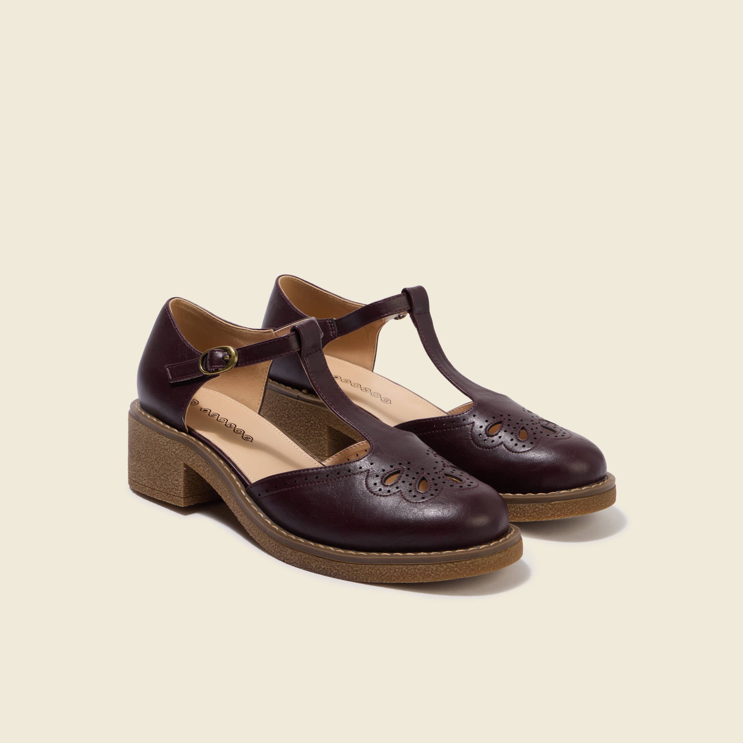 Sandales salom&eacute; &agrave; talons prune femme