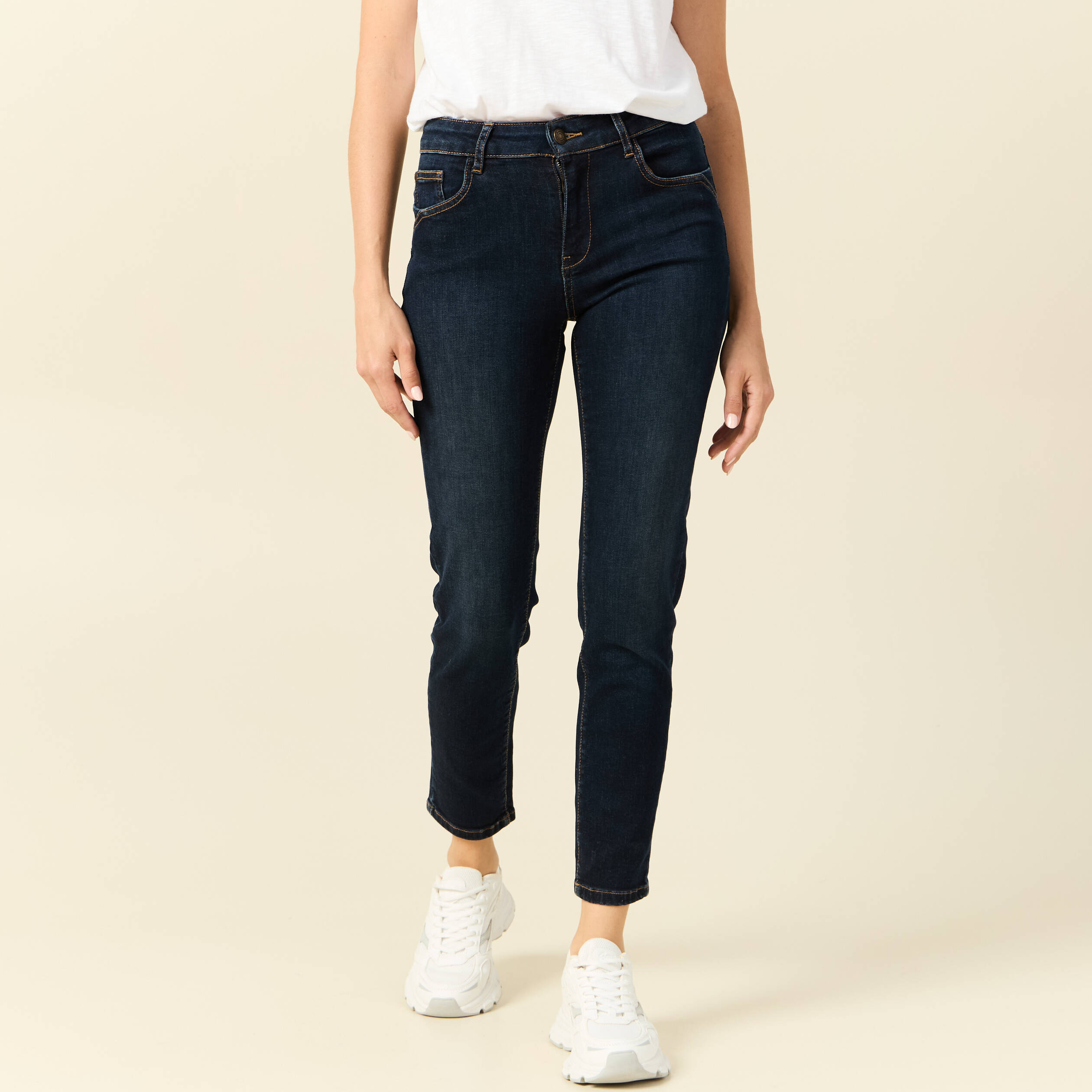 jeans slim 78eme denim brut femme Jeans slim 7/8ème denim brut femme