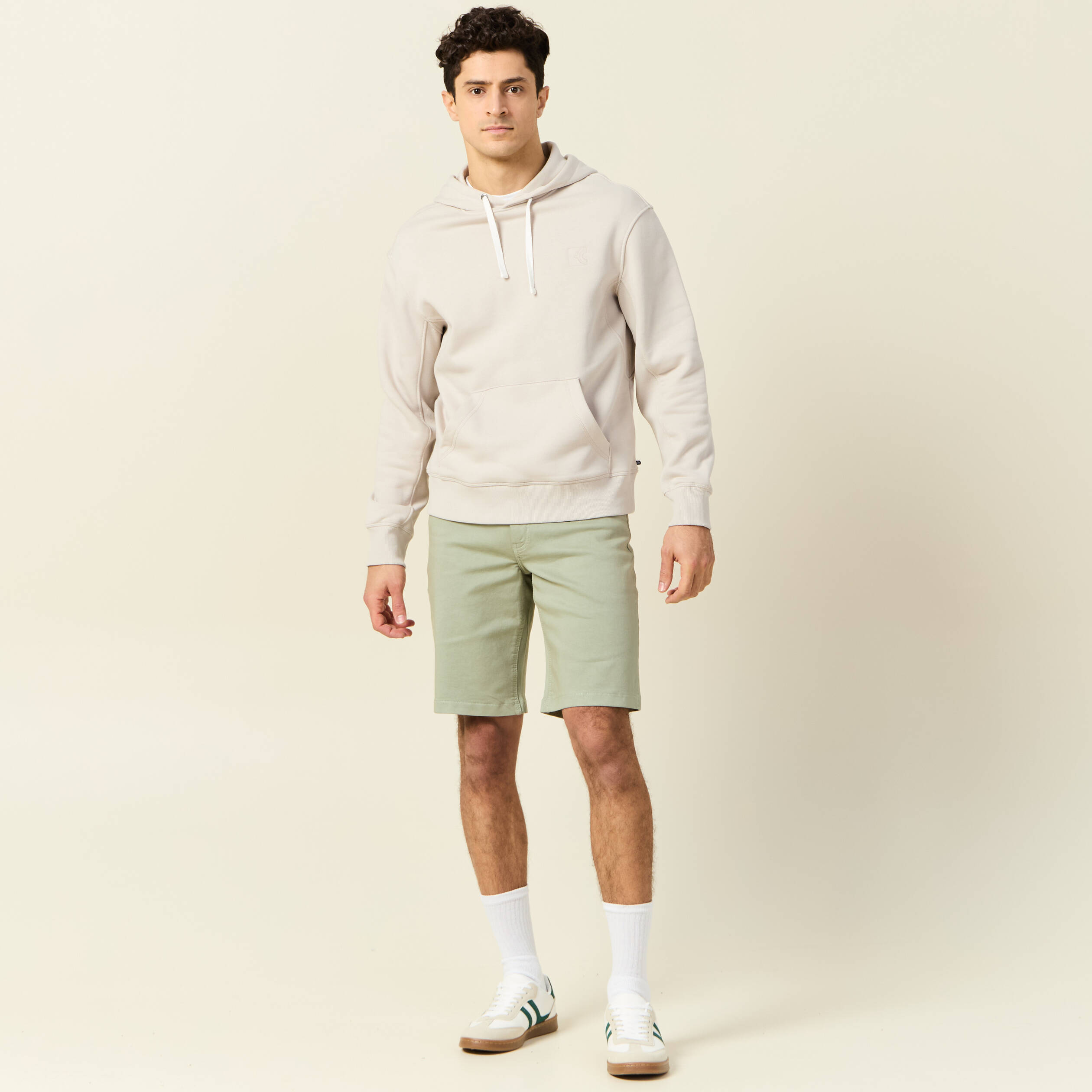 Bermuda droit 5 poches vert olive homme