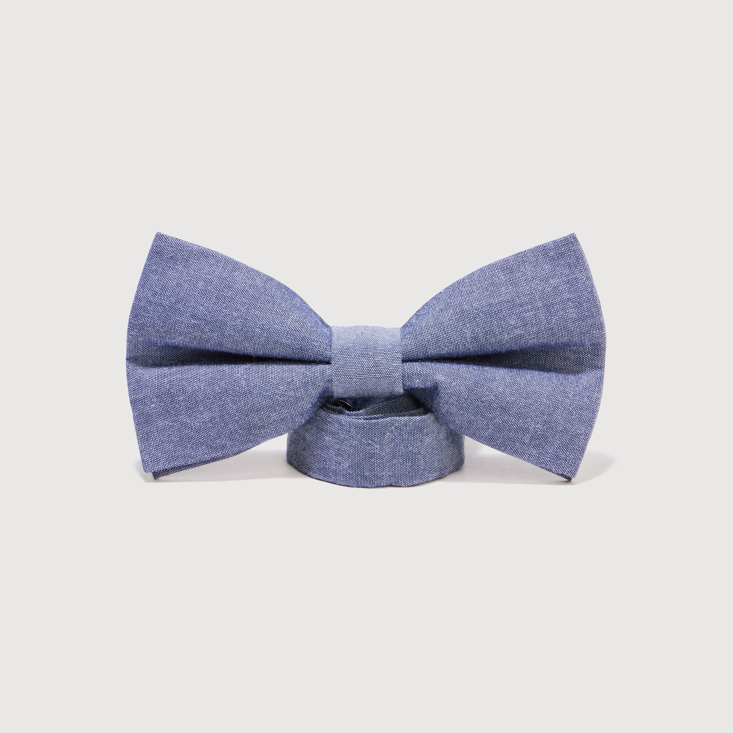 Noeud papillon en coton bleu gris homme