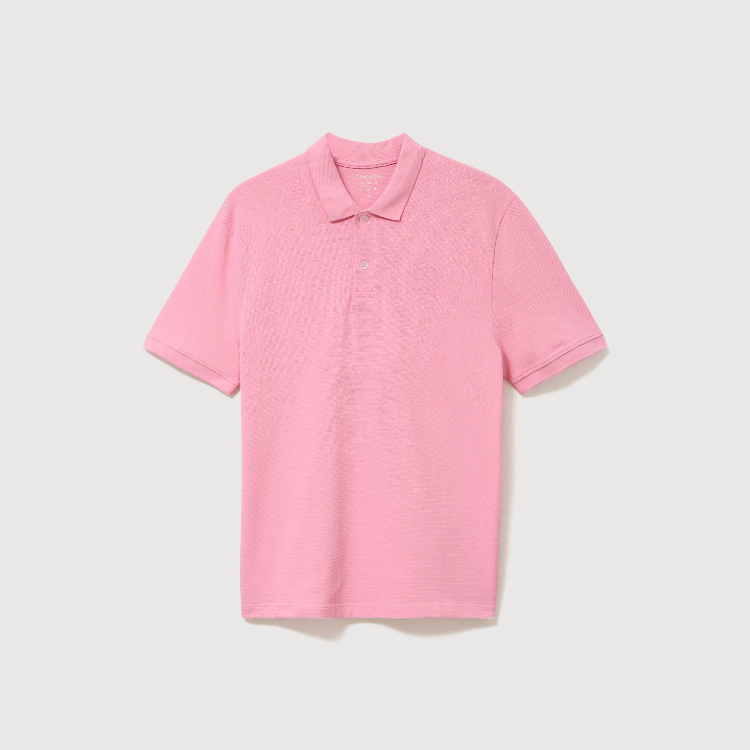 Polo cintr&eacute; en coton manches courtes rose homme