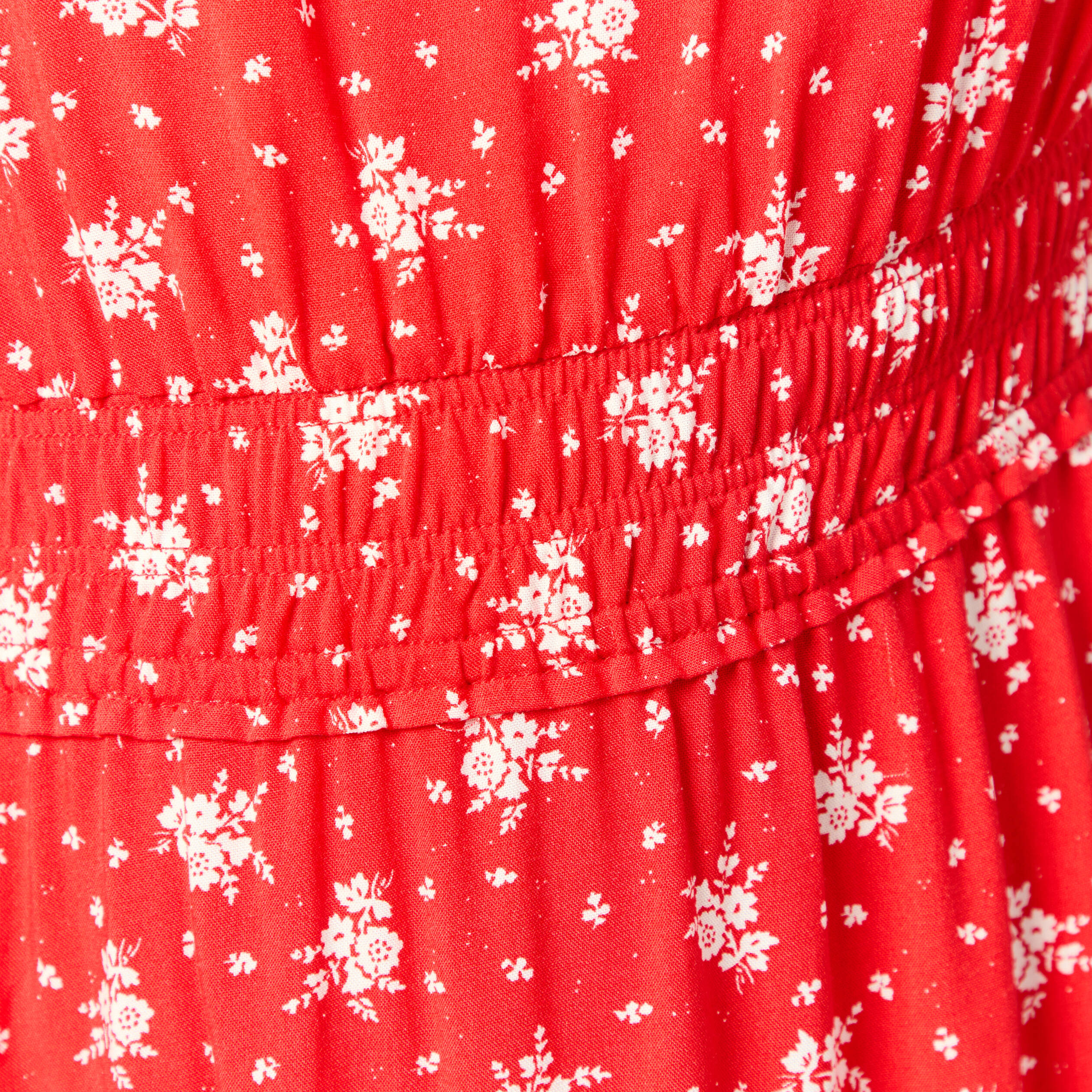 Robe longue &eacute;vas&eacute;e manches courtes rouge femme