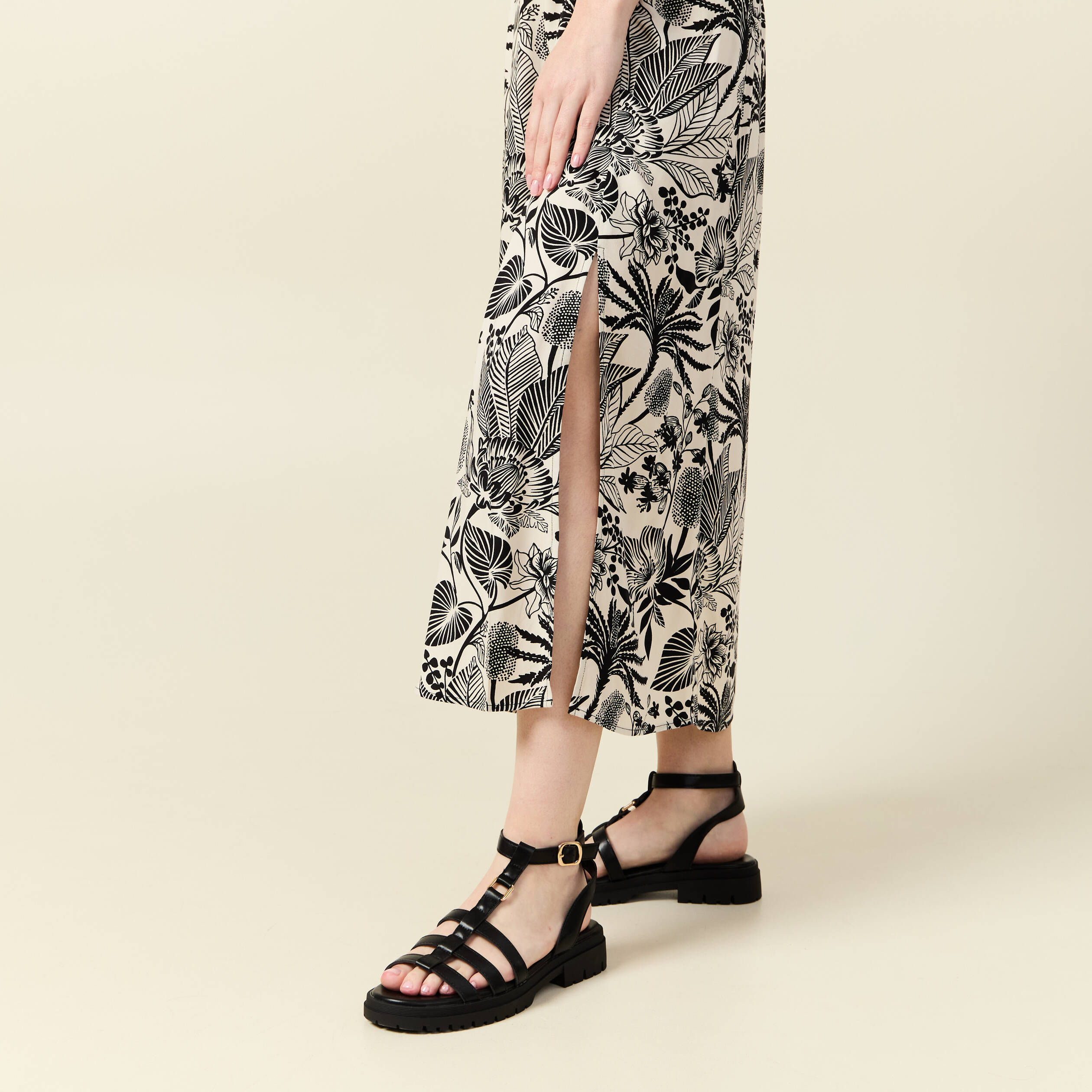 Jupe fluide taille standard blanc femme