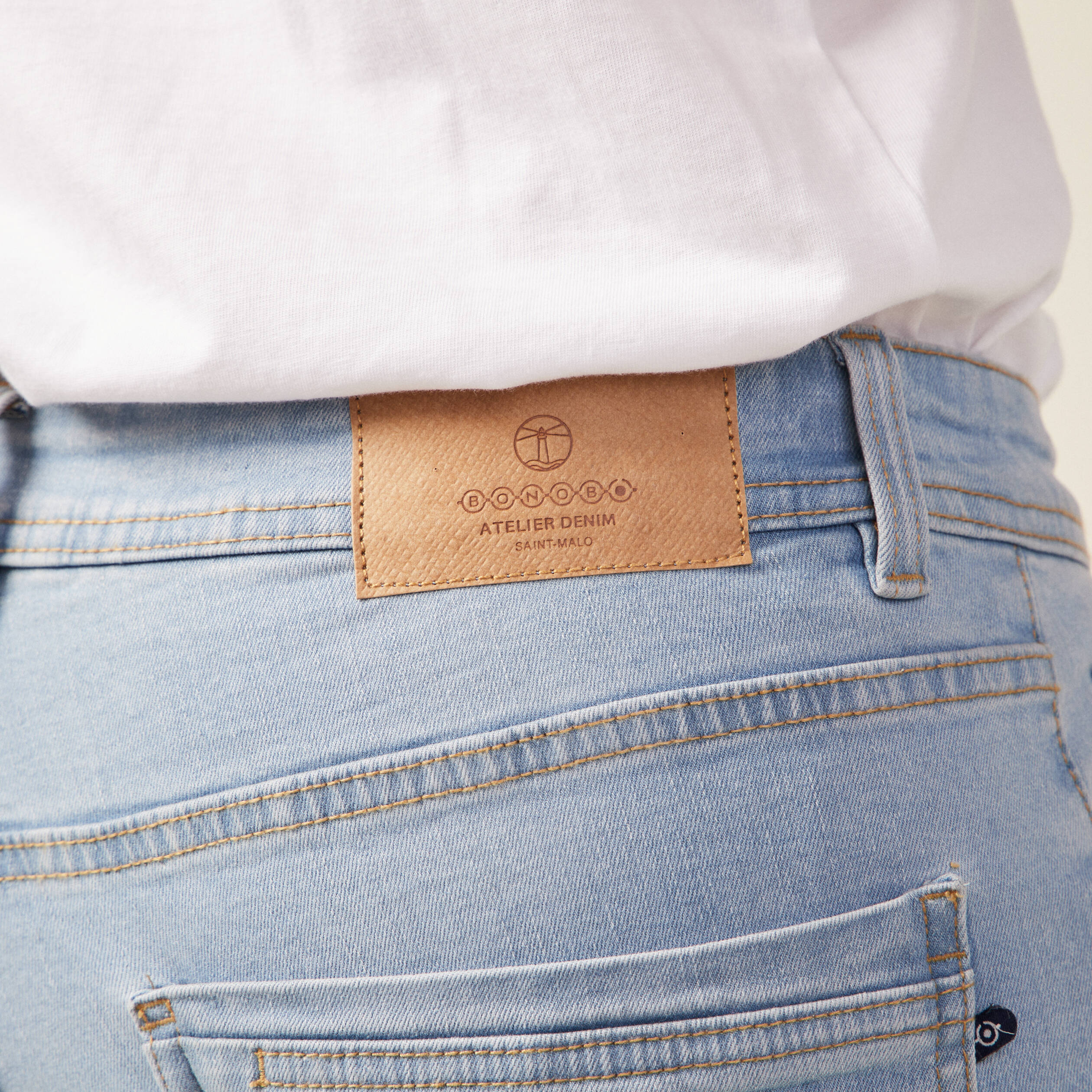 jeans slim eco responsable denim bleach homme Jeans slim éco-responsable denim bleach homme