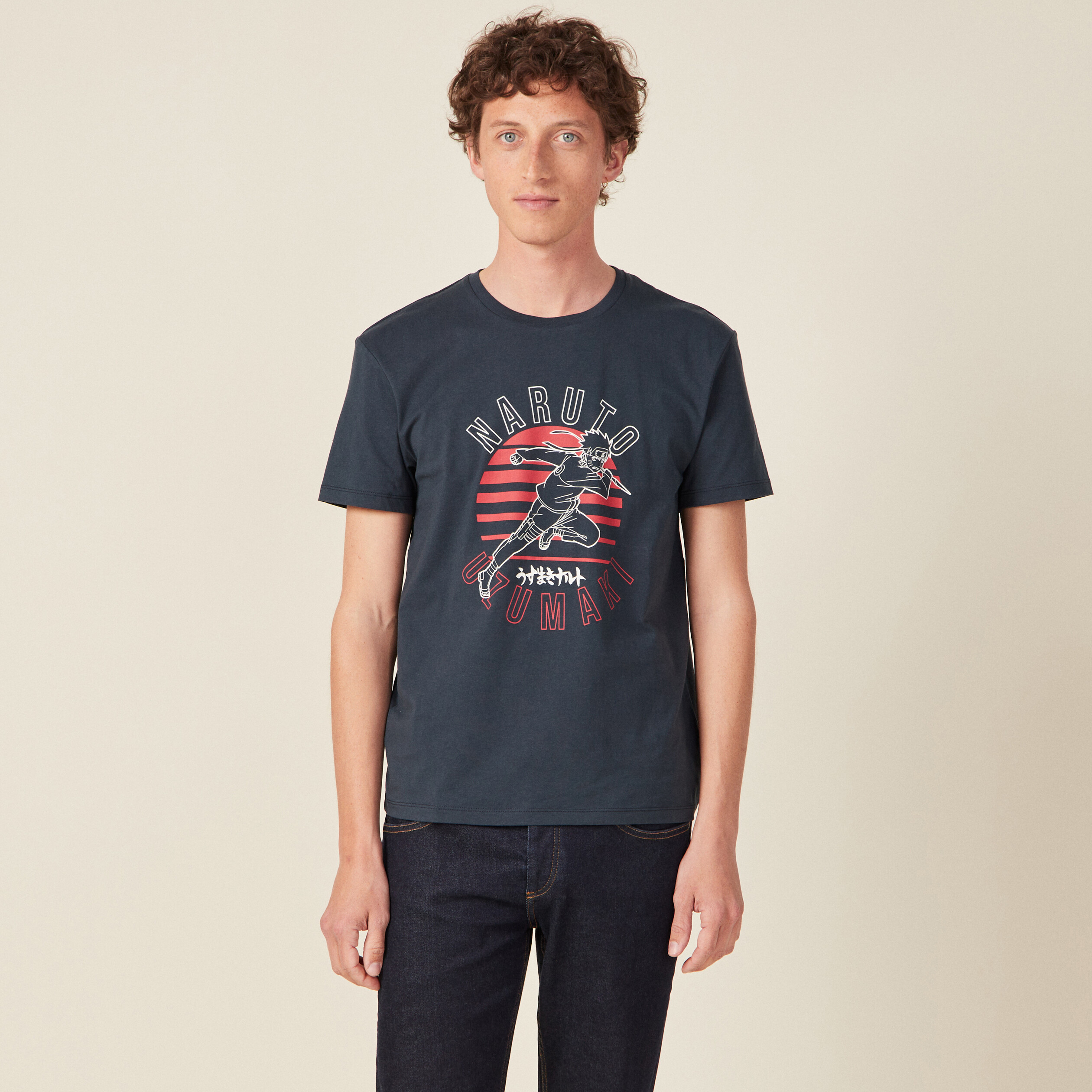 T-shirt manches courtes Naruto bleu marine homme