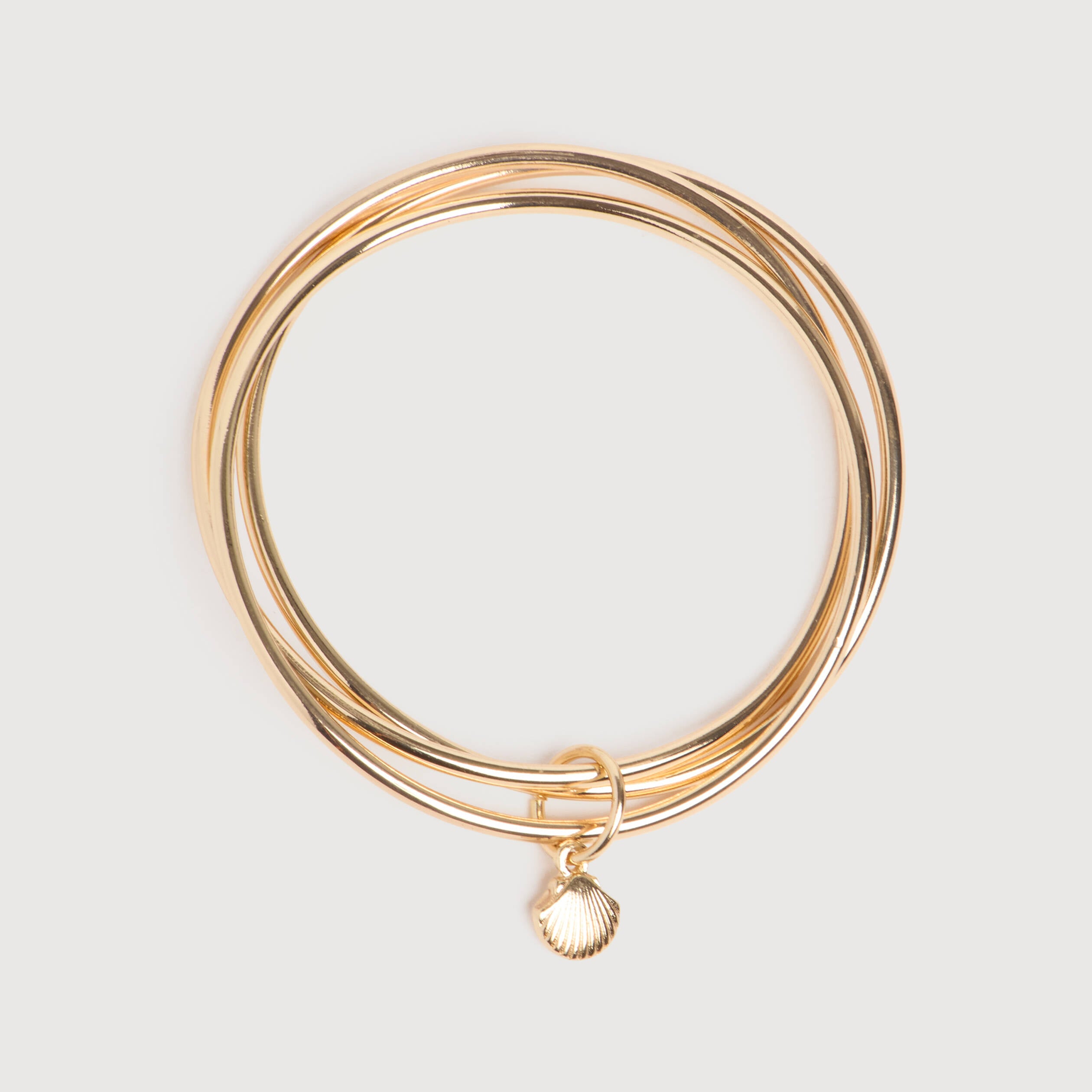 Bracelets 3 joncs dor&eacute;s couleur or femme