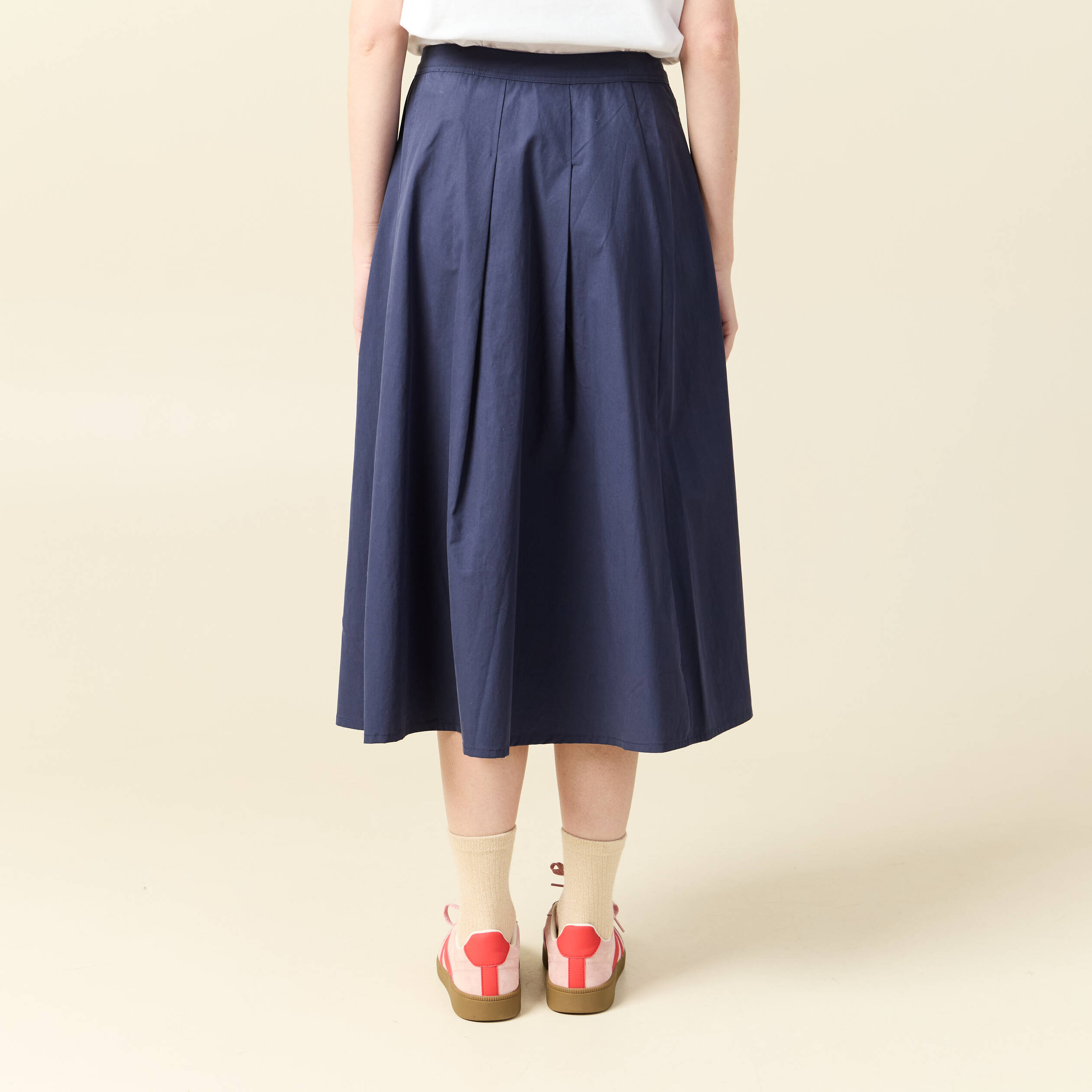 Jupe en coton bleu marine femme