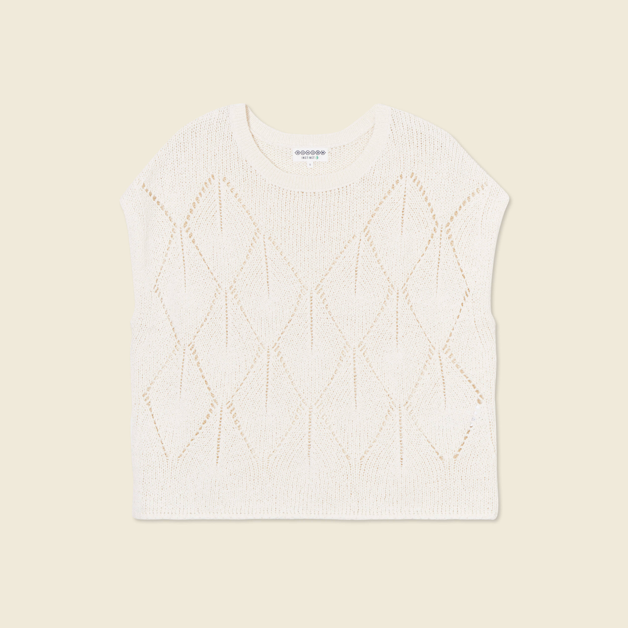 pull ajoure eco responsable beige femme Pull ajouré éco-responsable beige femme