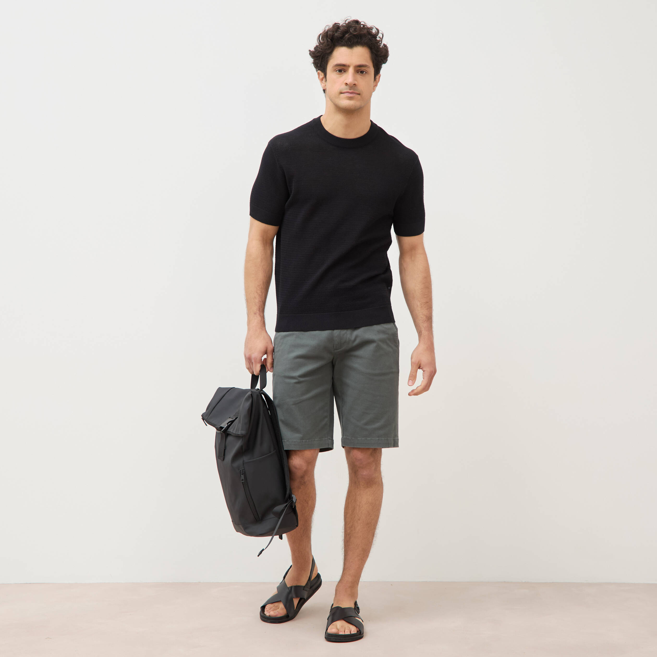 T-shirt en coton manches courtes noir homme