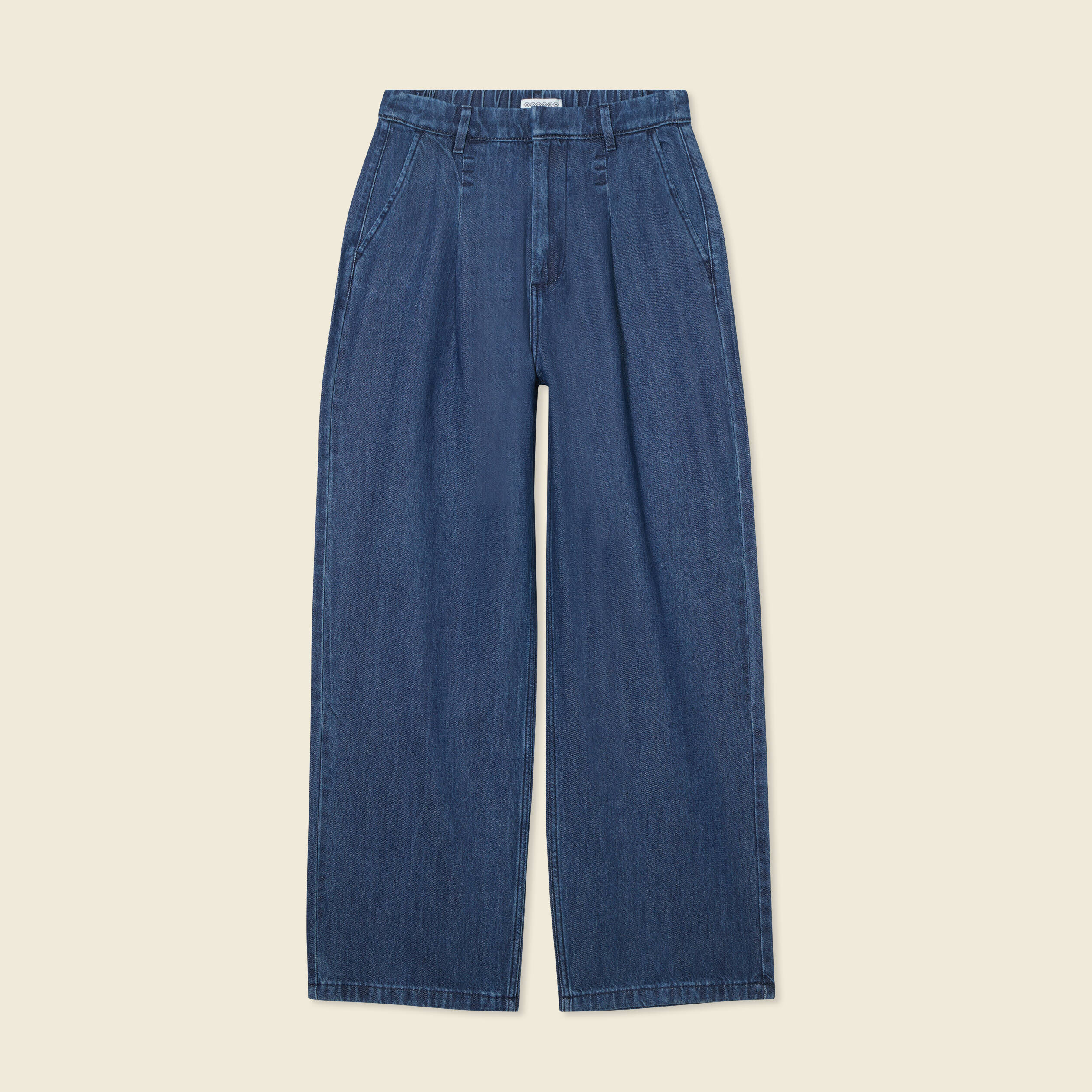 jeans large a pinces denim brut femme Jeans large à pinces denim brut femme