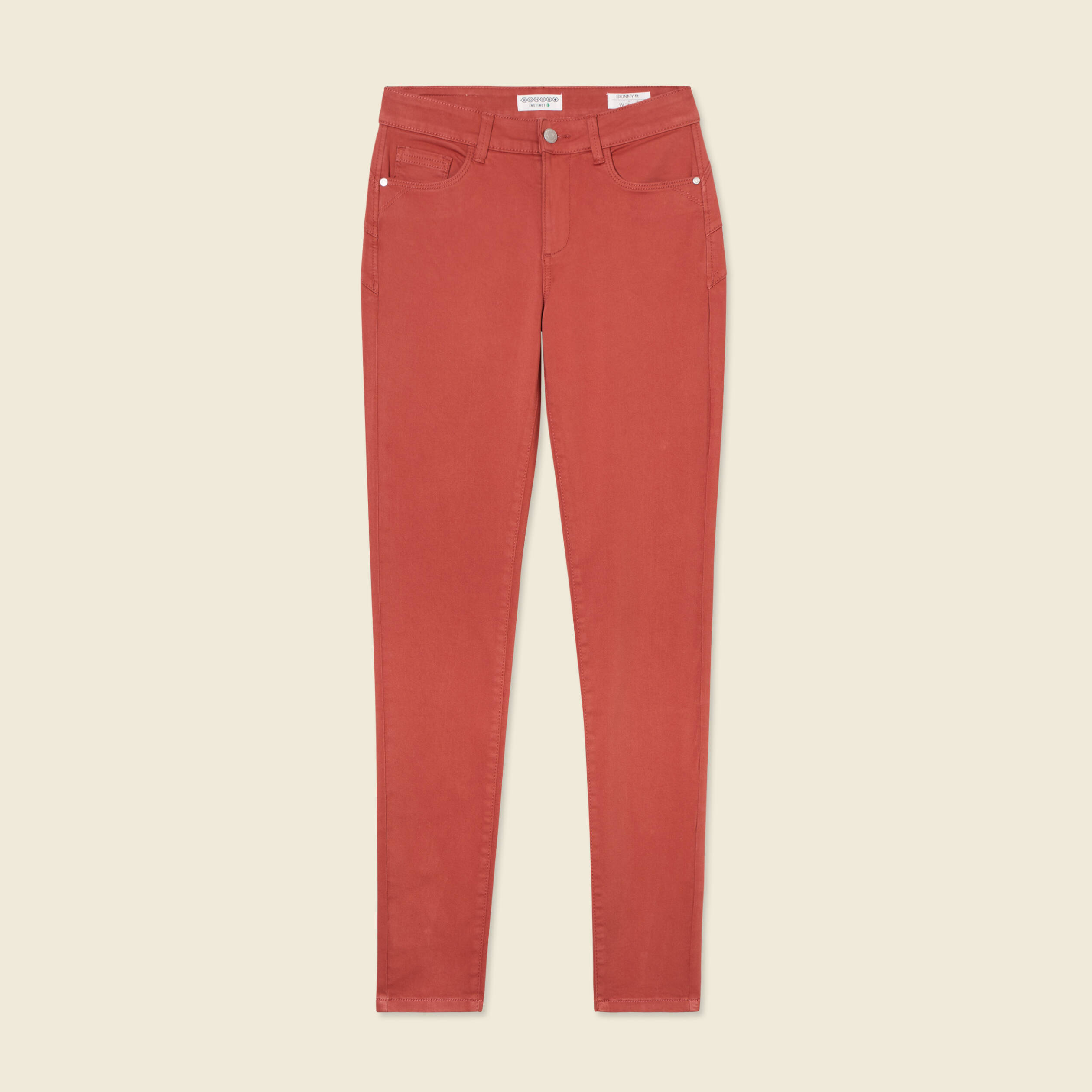 pantalon audrey skinny push up orange fonce femme Pantalon Audrey - skinny push up orange foncé femme