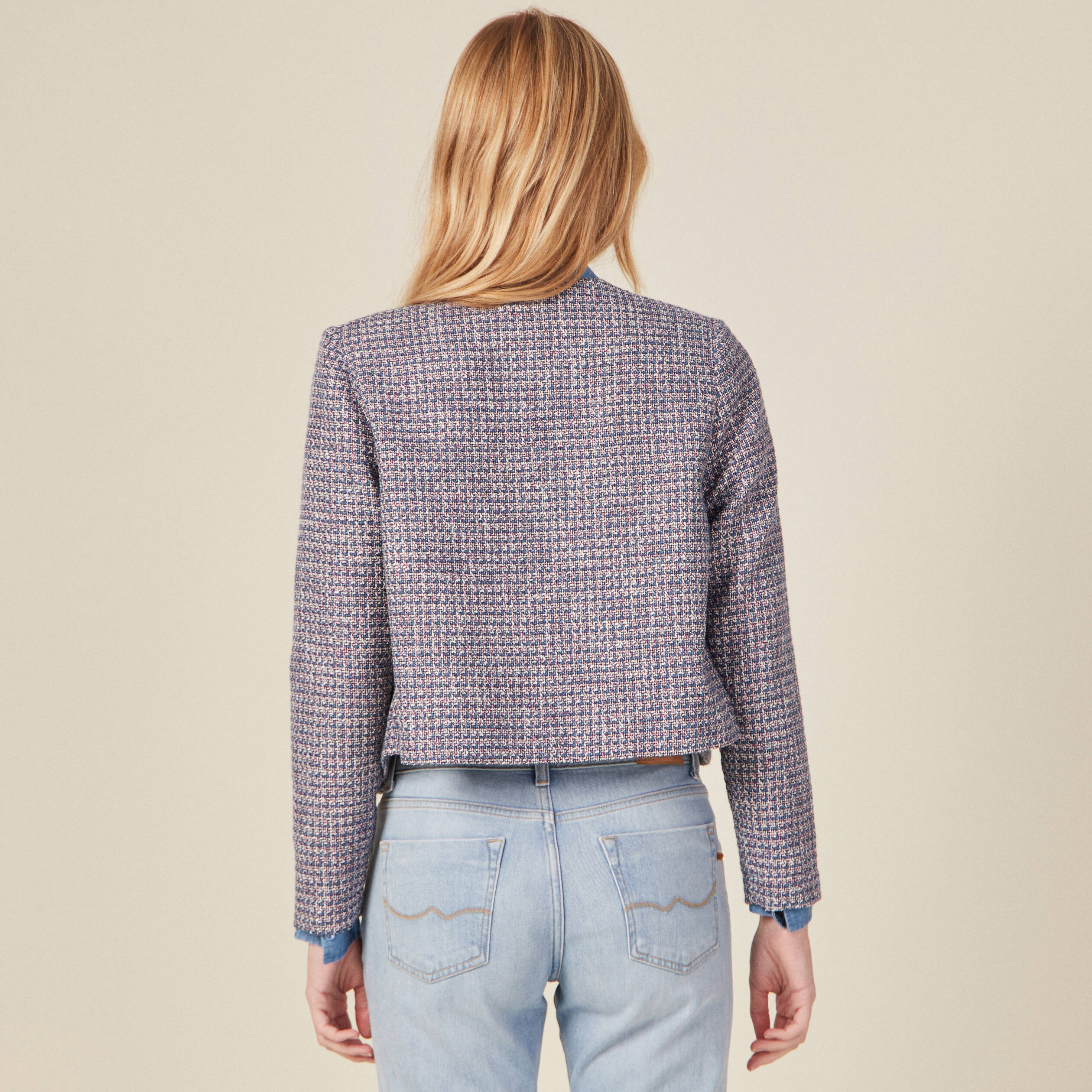 veste droite eco responsable bleu femme Veste droite éco-responsable bleu femme
