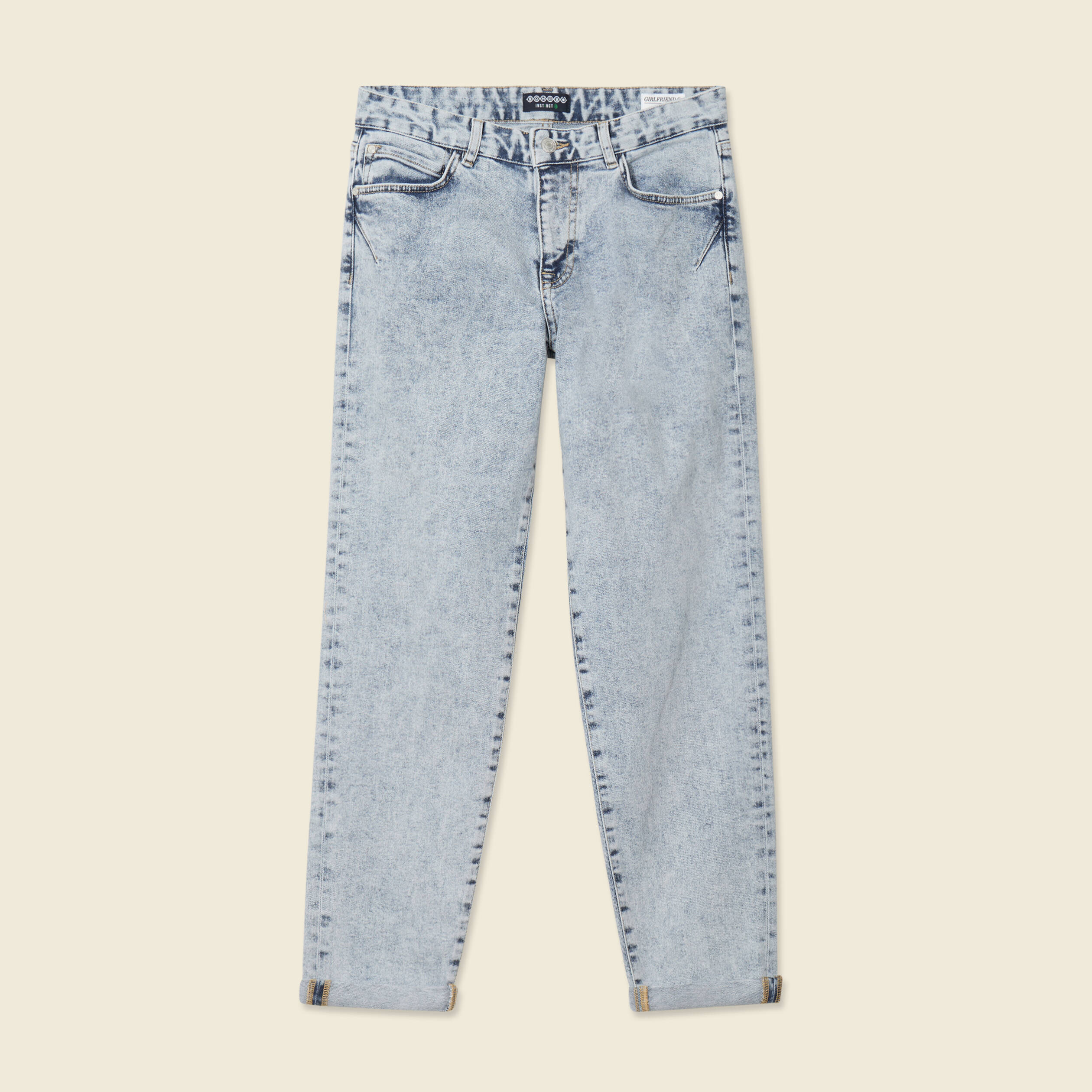 jeans girlfriend 5 poches denim snow bleu femme Jeans girlfriend 5 poches denim snow bleu femme