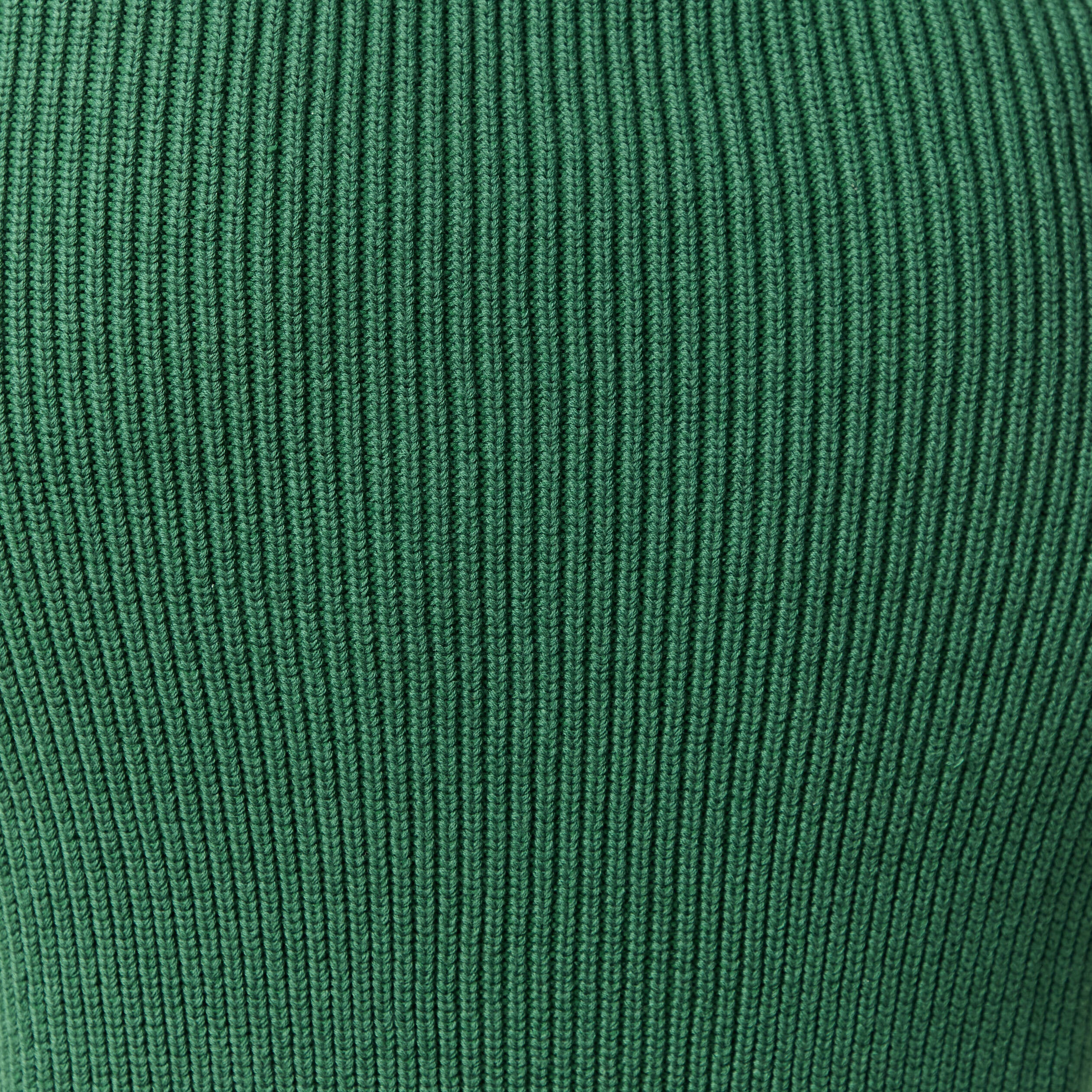 Pull fin manches longues col rond vert homme