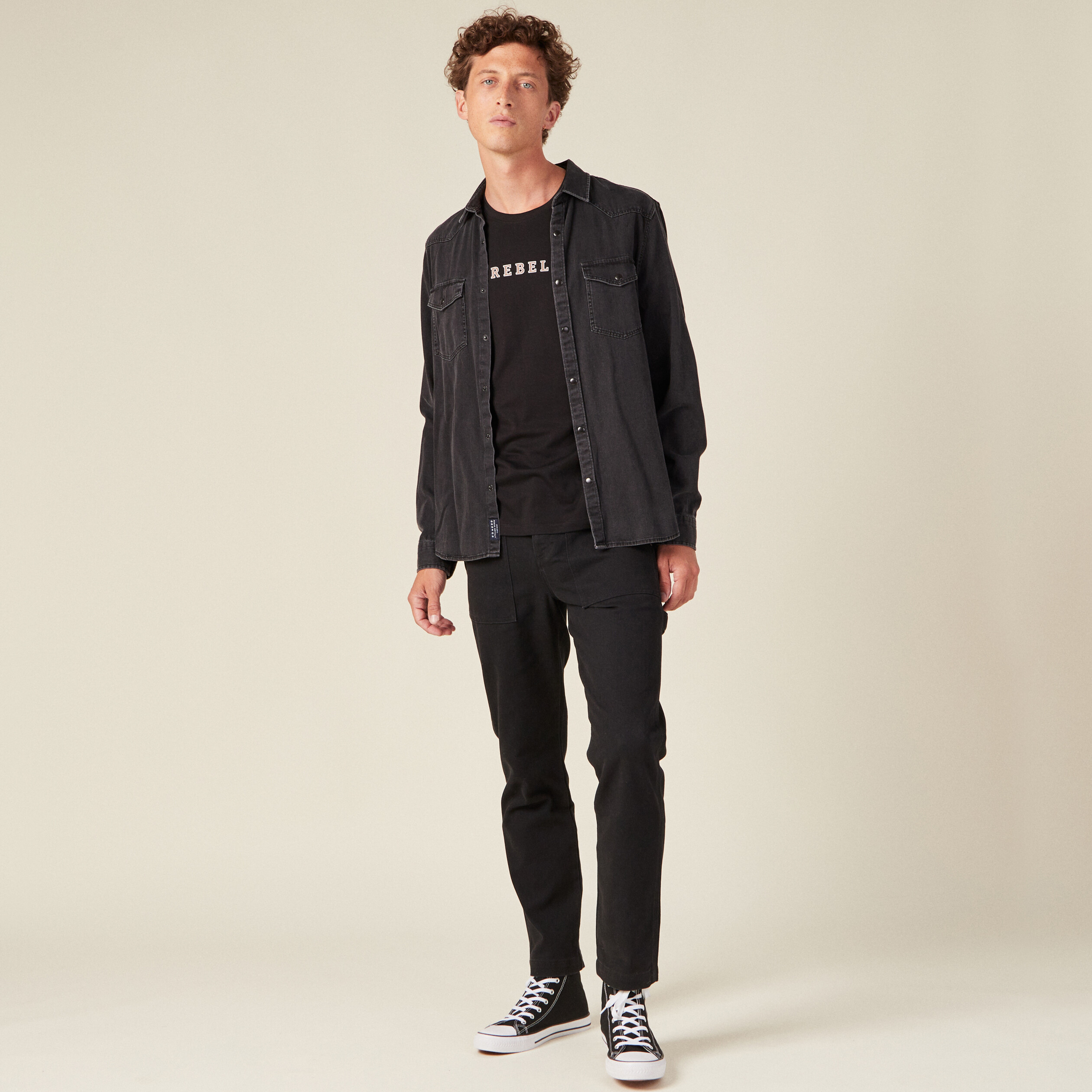 T-shirt manches courtes noir homme