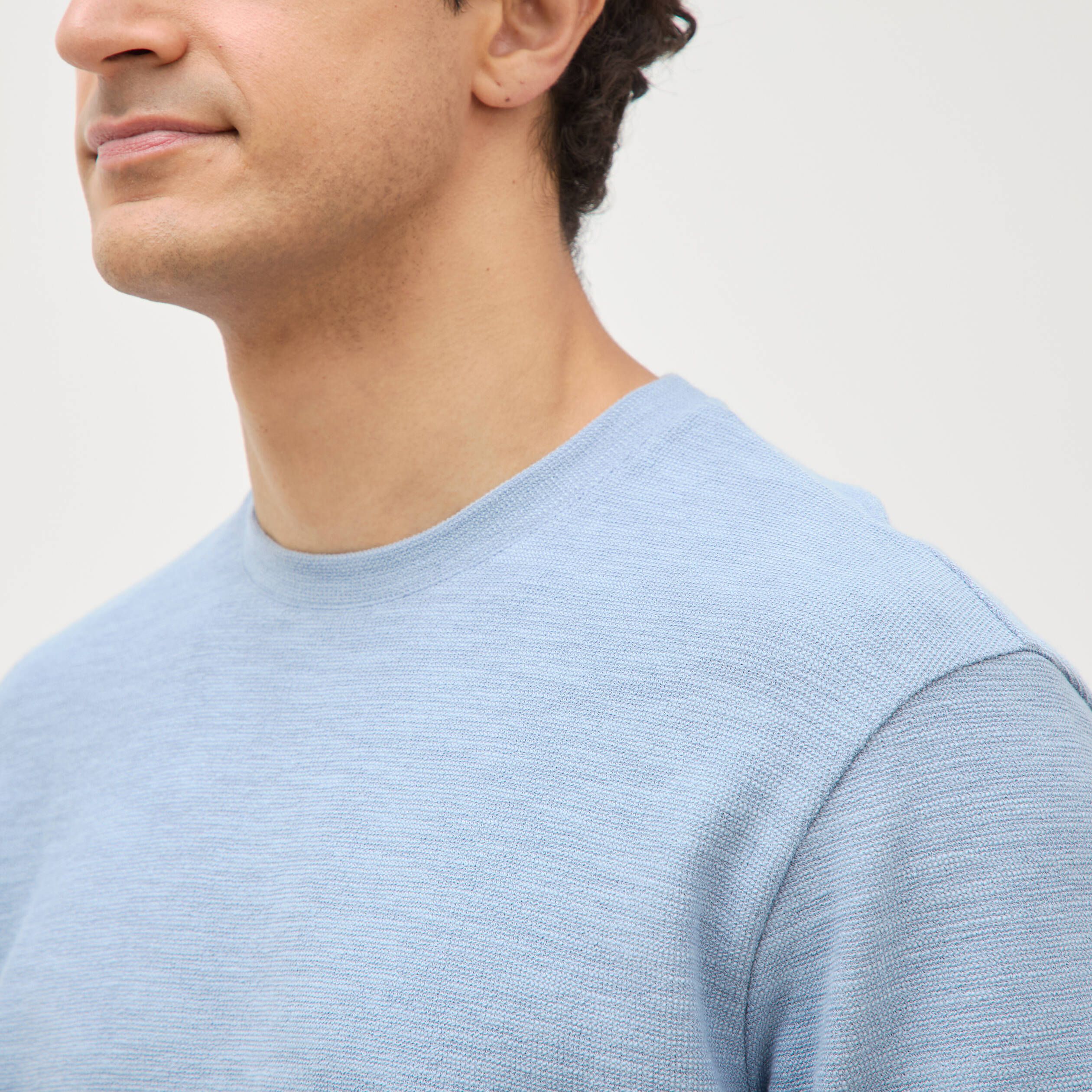 T-shirt manches courtes bleu gris homme