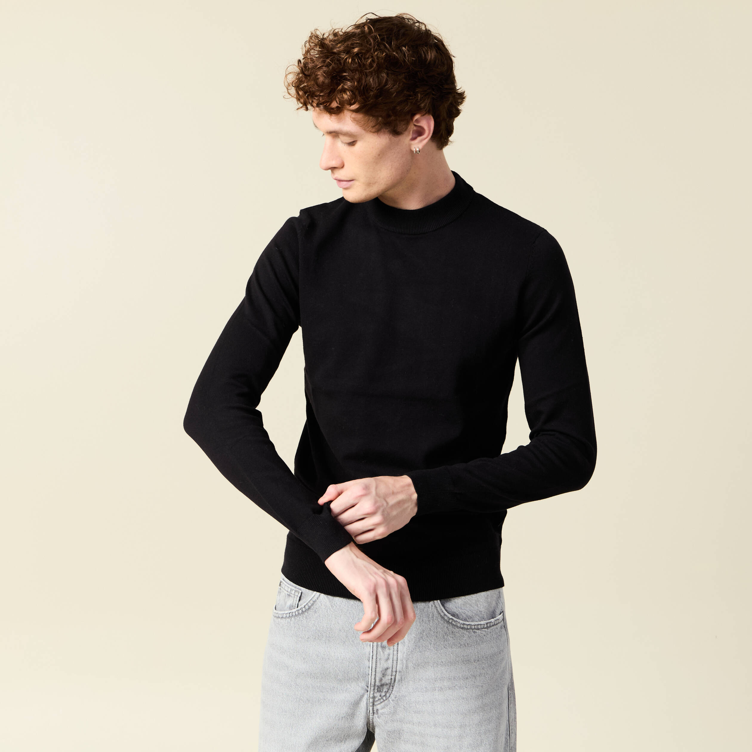 Pull Golf Homme Straight Down - 1/4 Zippé - Orange - Taille L - Occasion