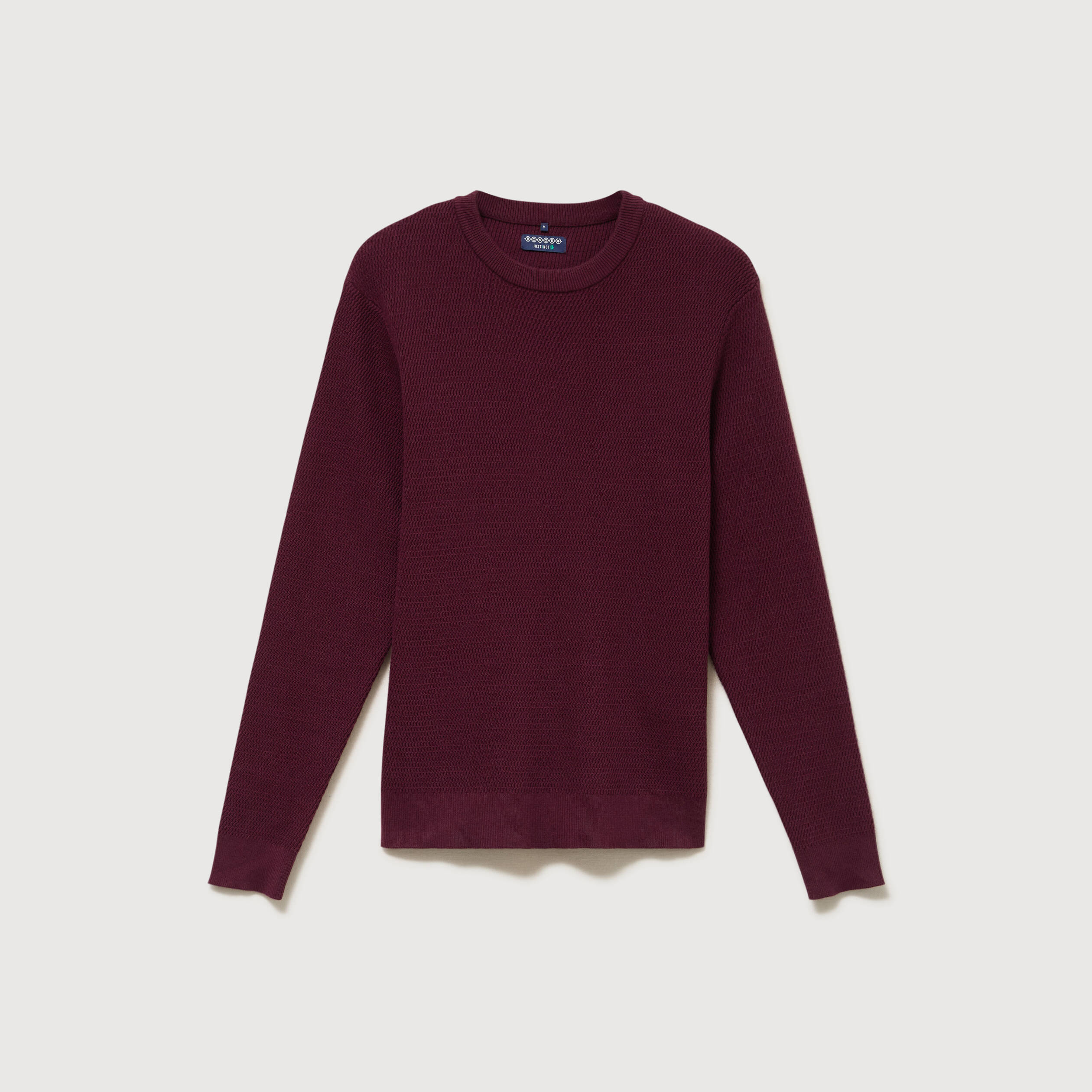 Pull droit manches longues prune homme