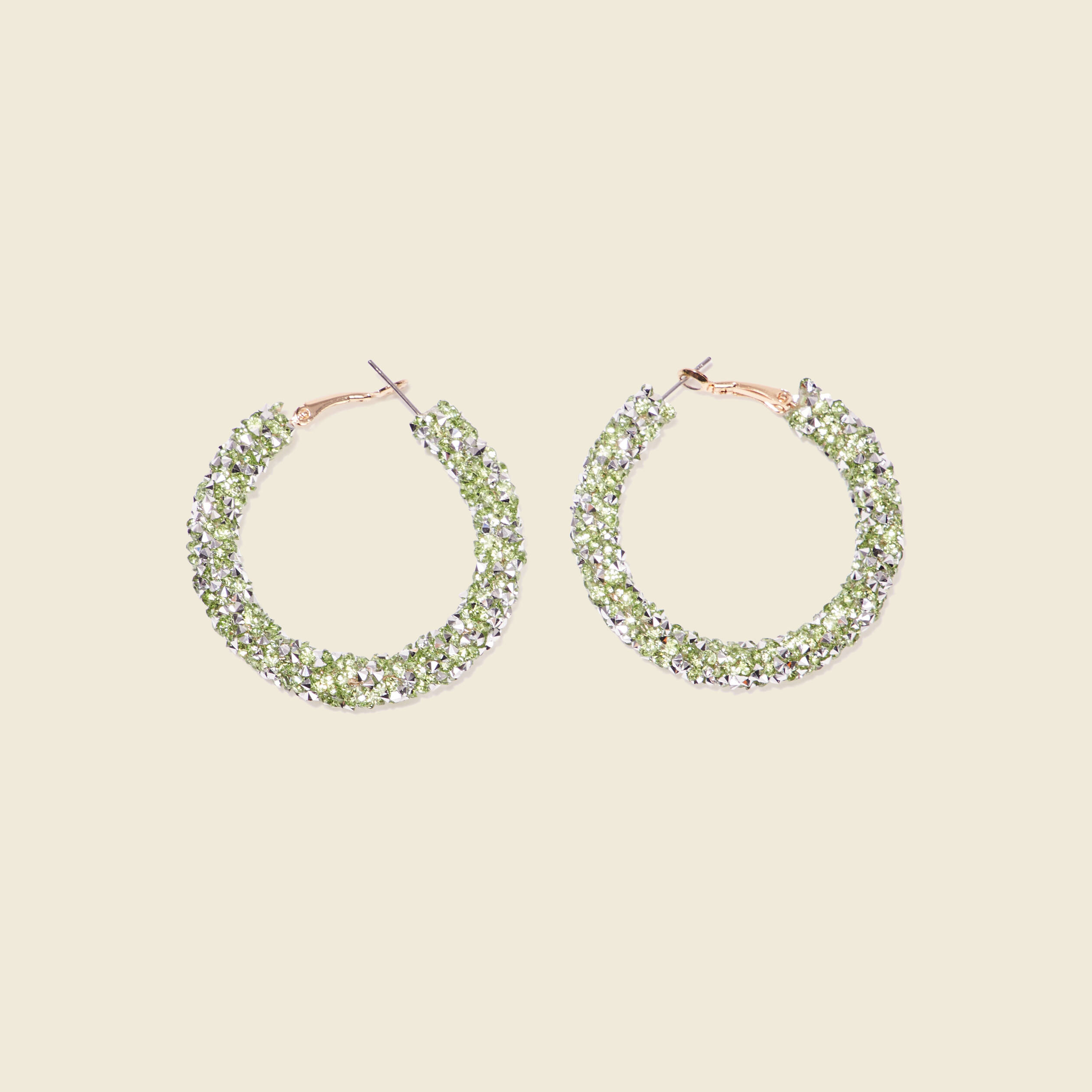boucles doreilles creoles vert olive femme Boucles d'oreilles créoles vert olive femme