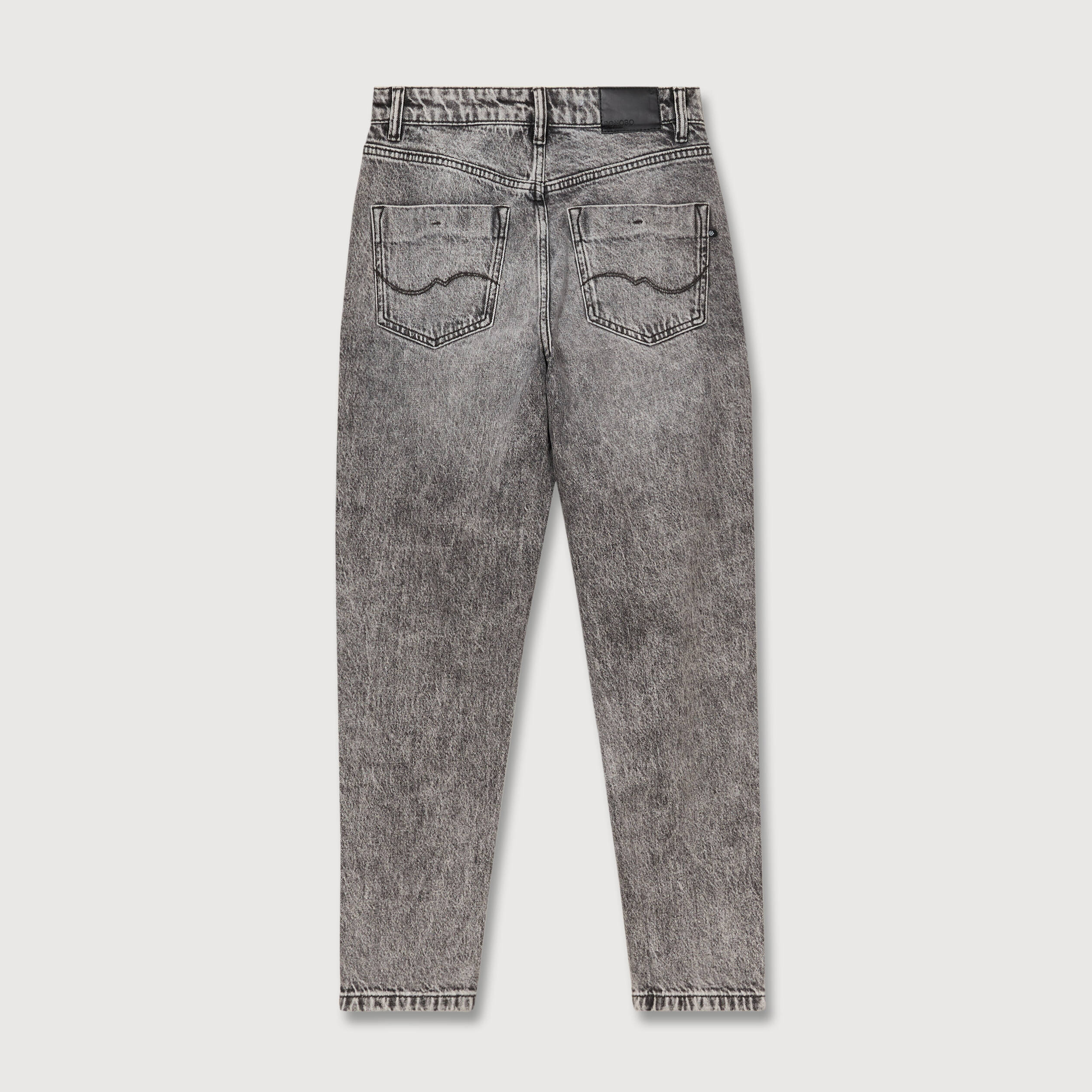 Jeans mom 7/8&egrave;me denim snow gris femme