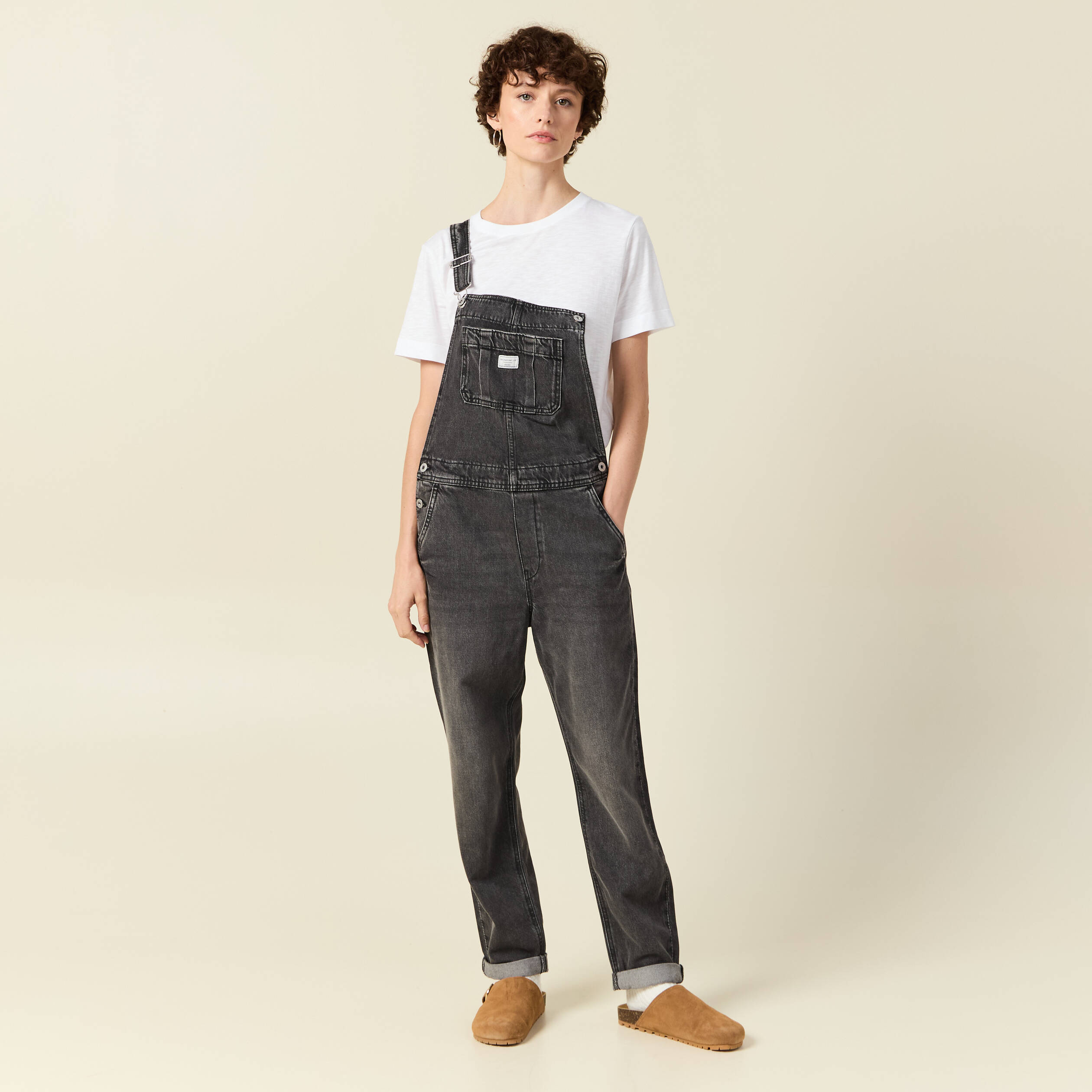salopette en jean denim gris femme Salopette en jean denim gris femme