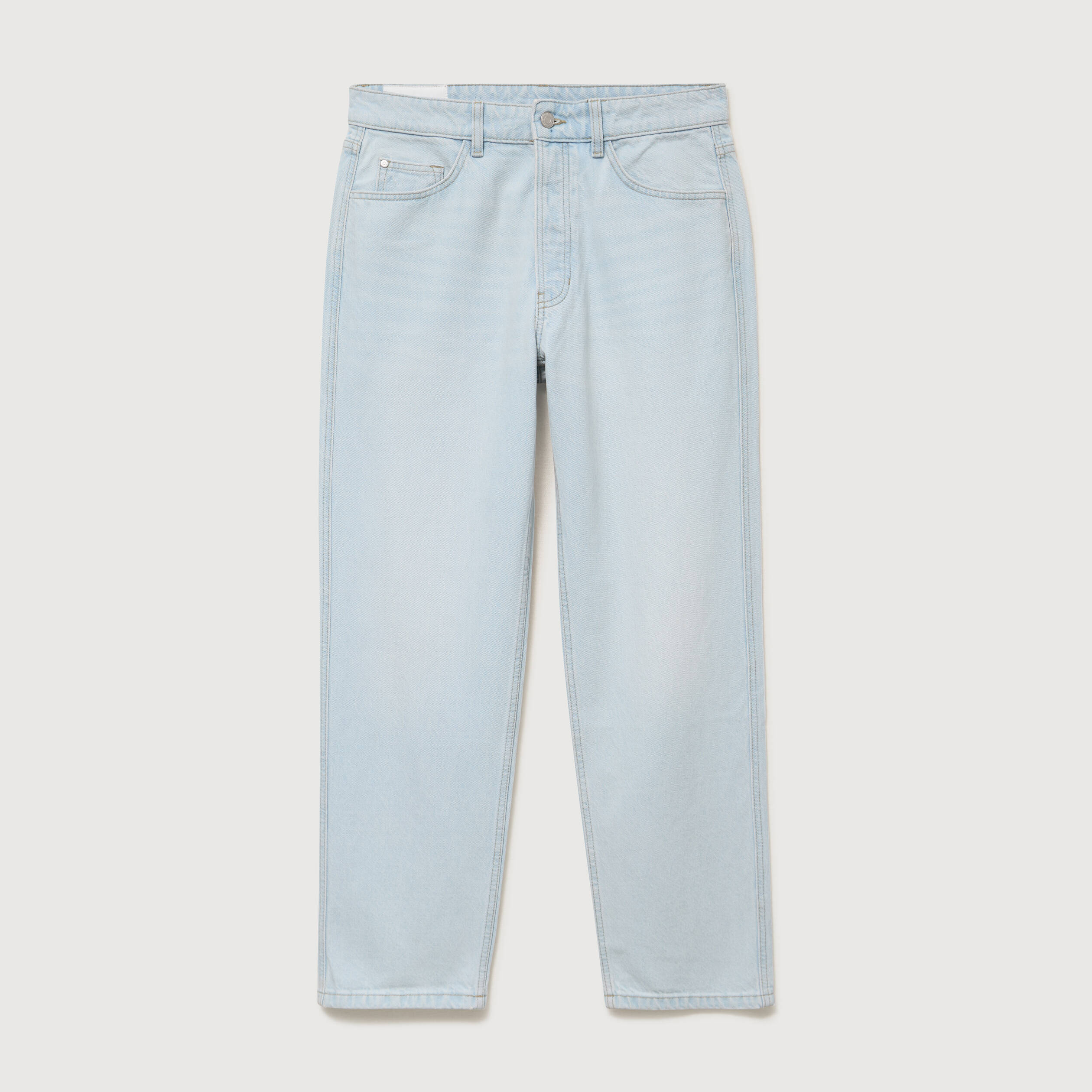 Jeans large longueur 32 en coton denim snow bleach homme