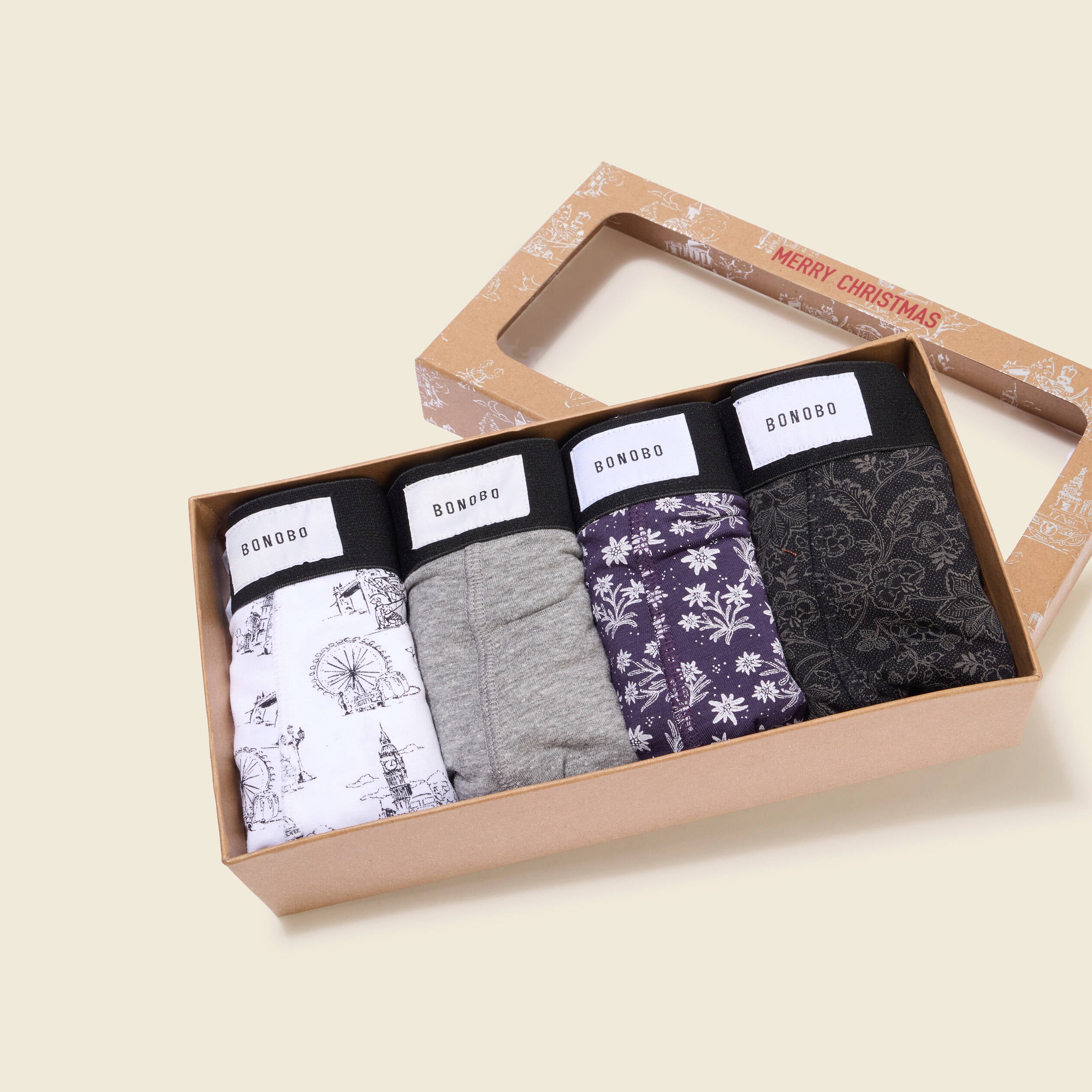 Lot de 4 boxers noir homme