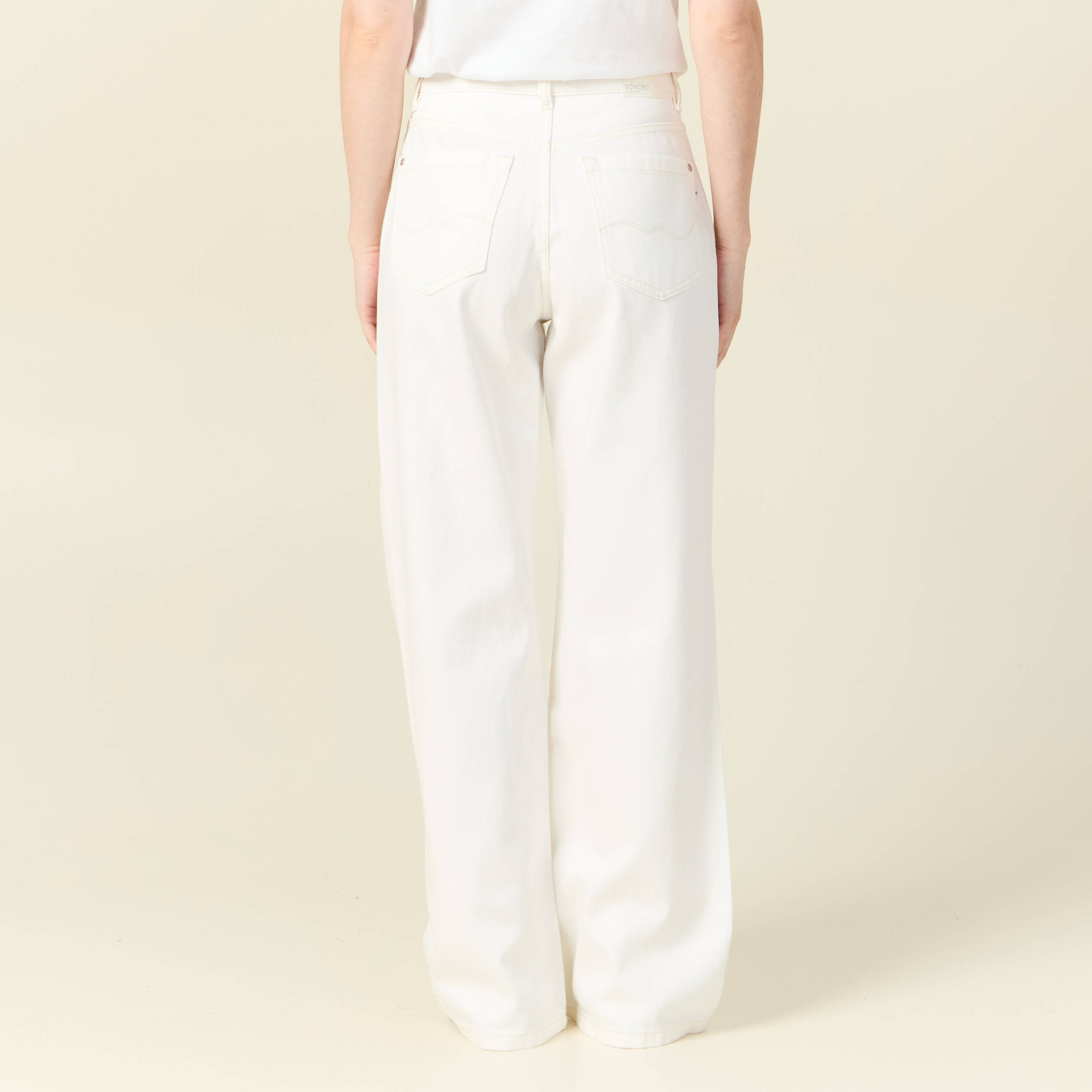 jeans large eco responsable denim blanc femme Jeans large éco-responsable denim blanc femme