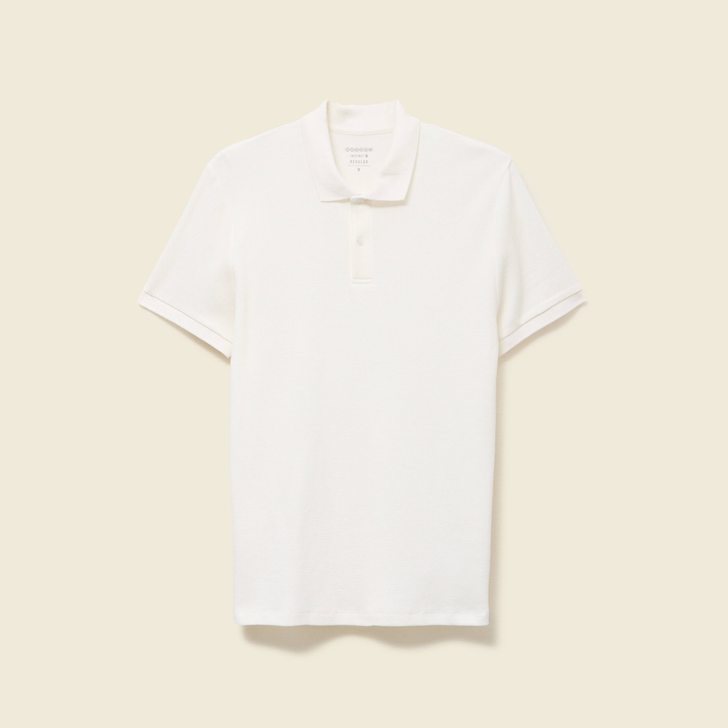 Polo col polo manches courtes en coton ecru homme
