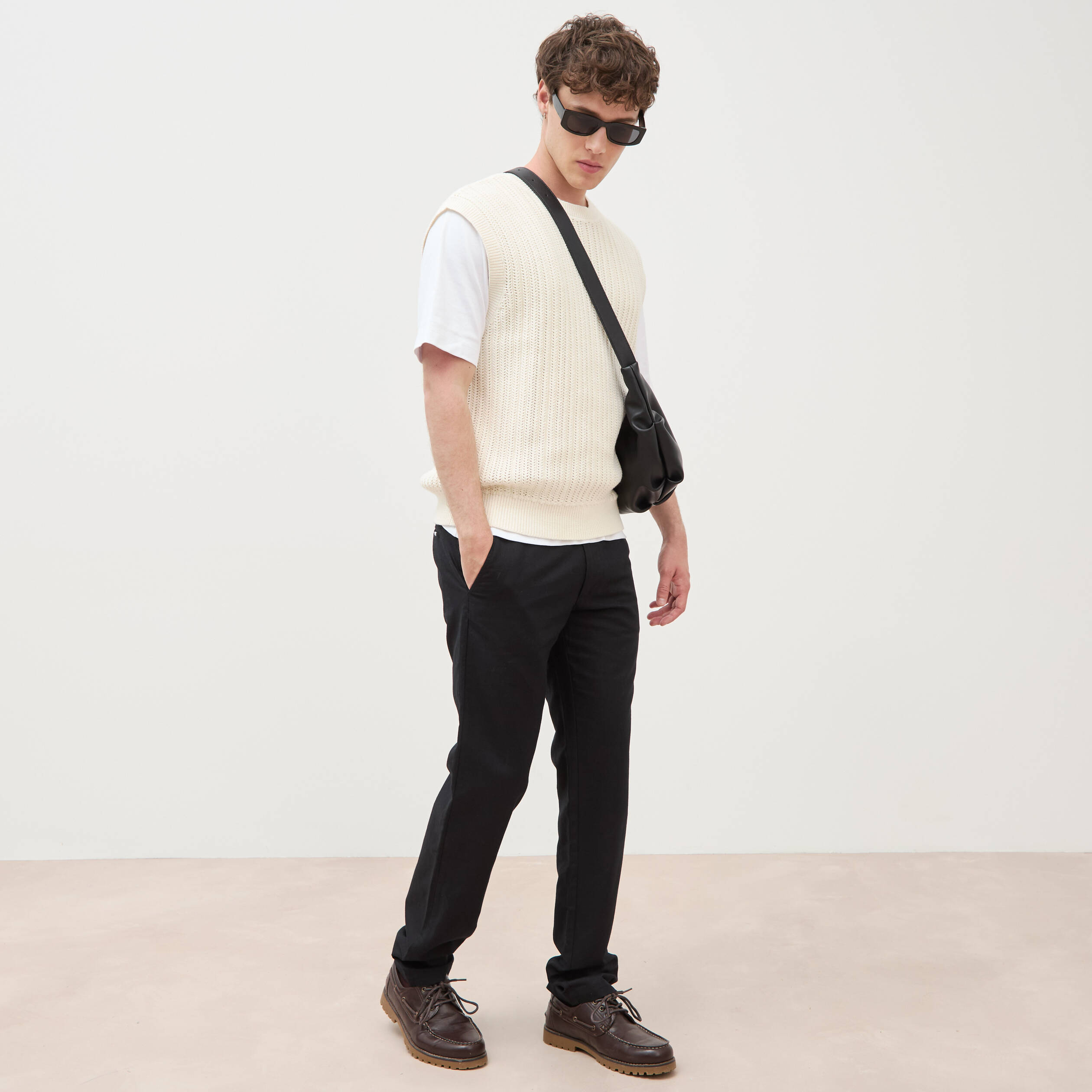 Pantalon chino noir homme