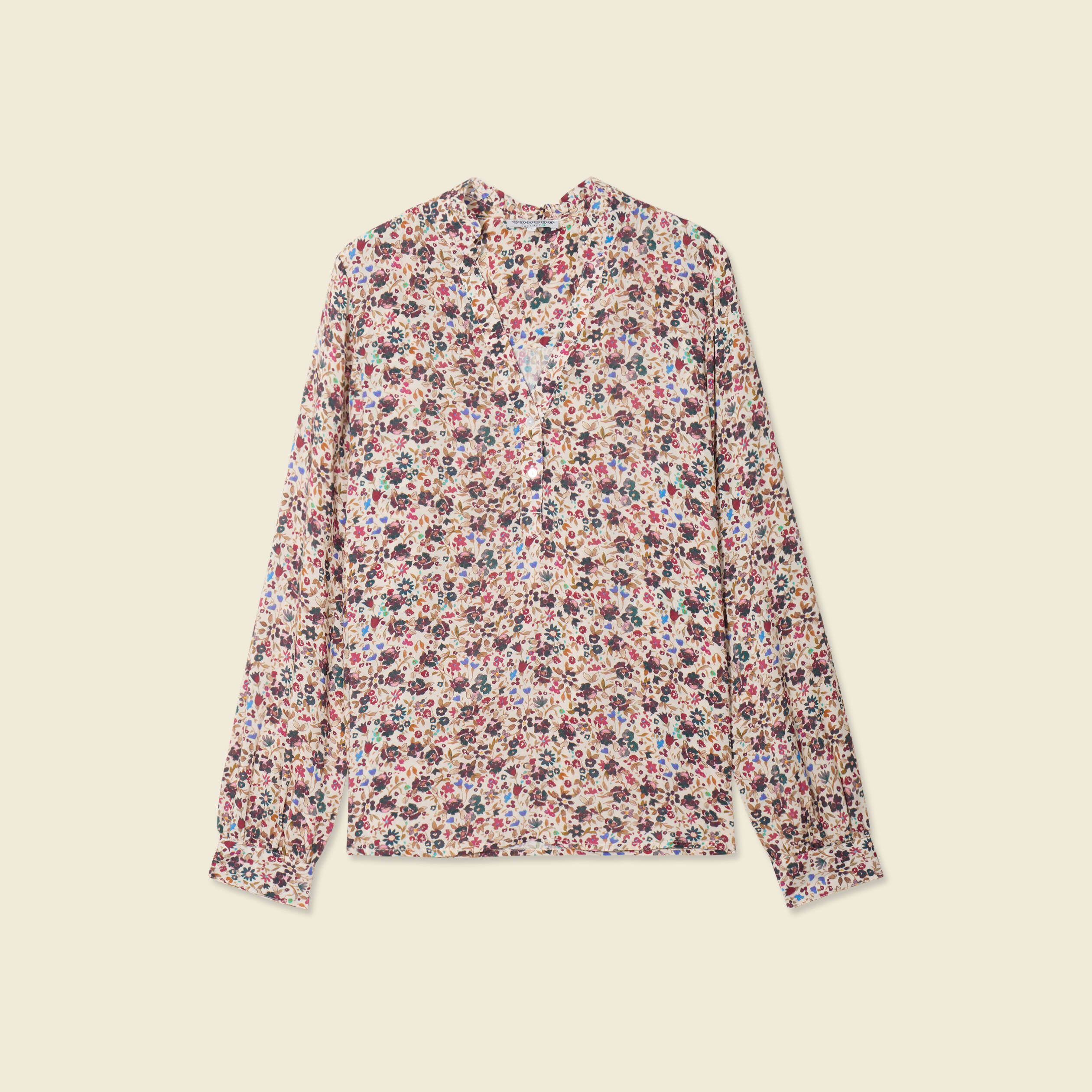 Blouse manches longues creme femme