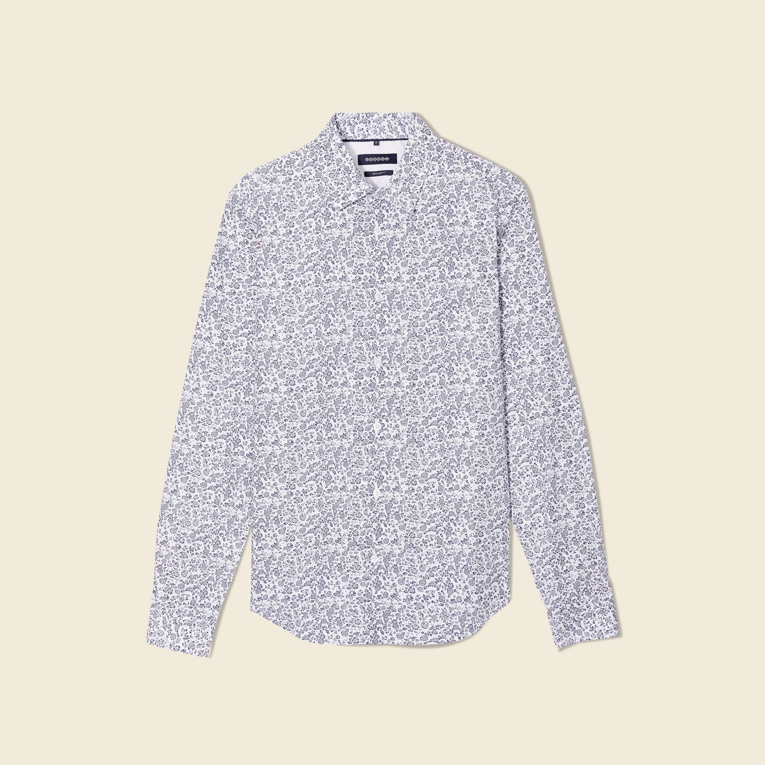 Chemise en coton manches longues blanc homme