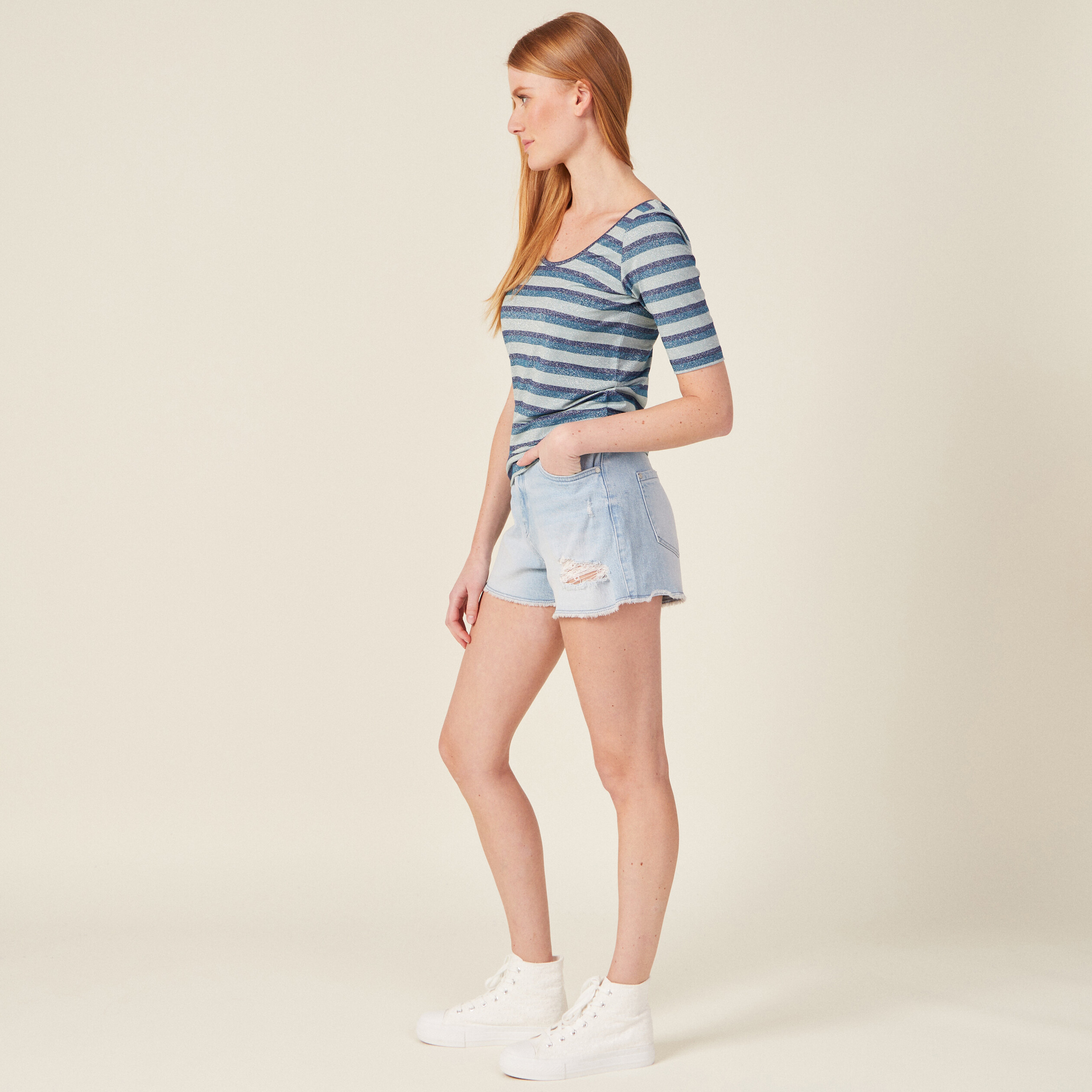 T-shirt manches courtes vert pastel femme