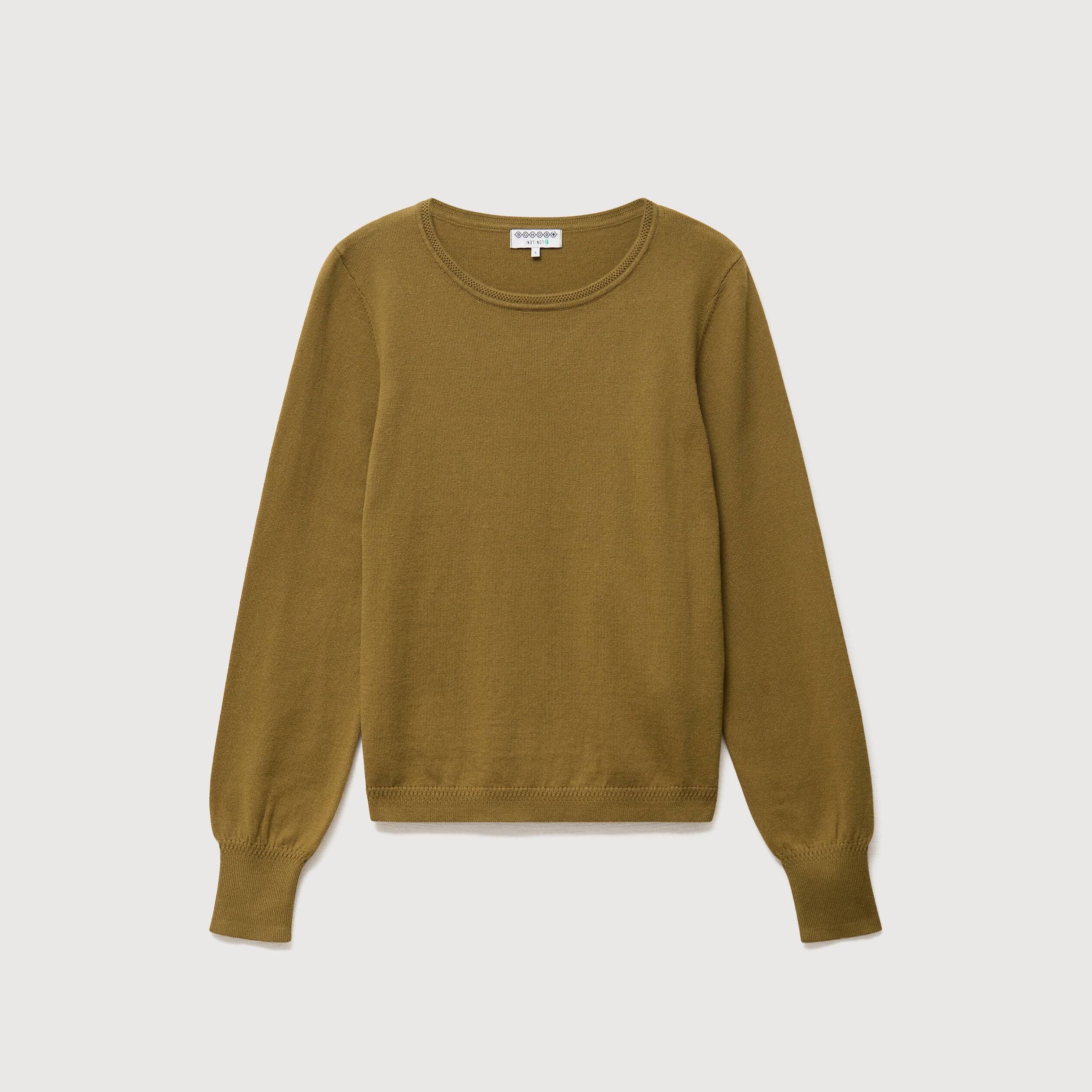 Pull manches longues vert kaki femme