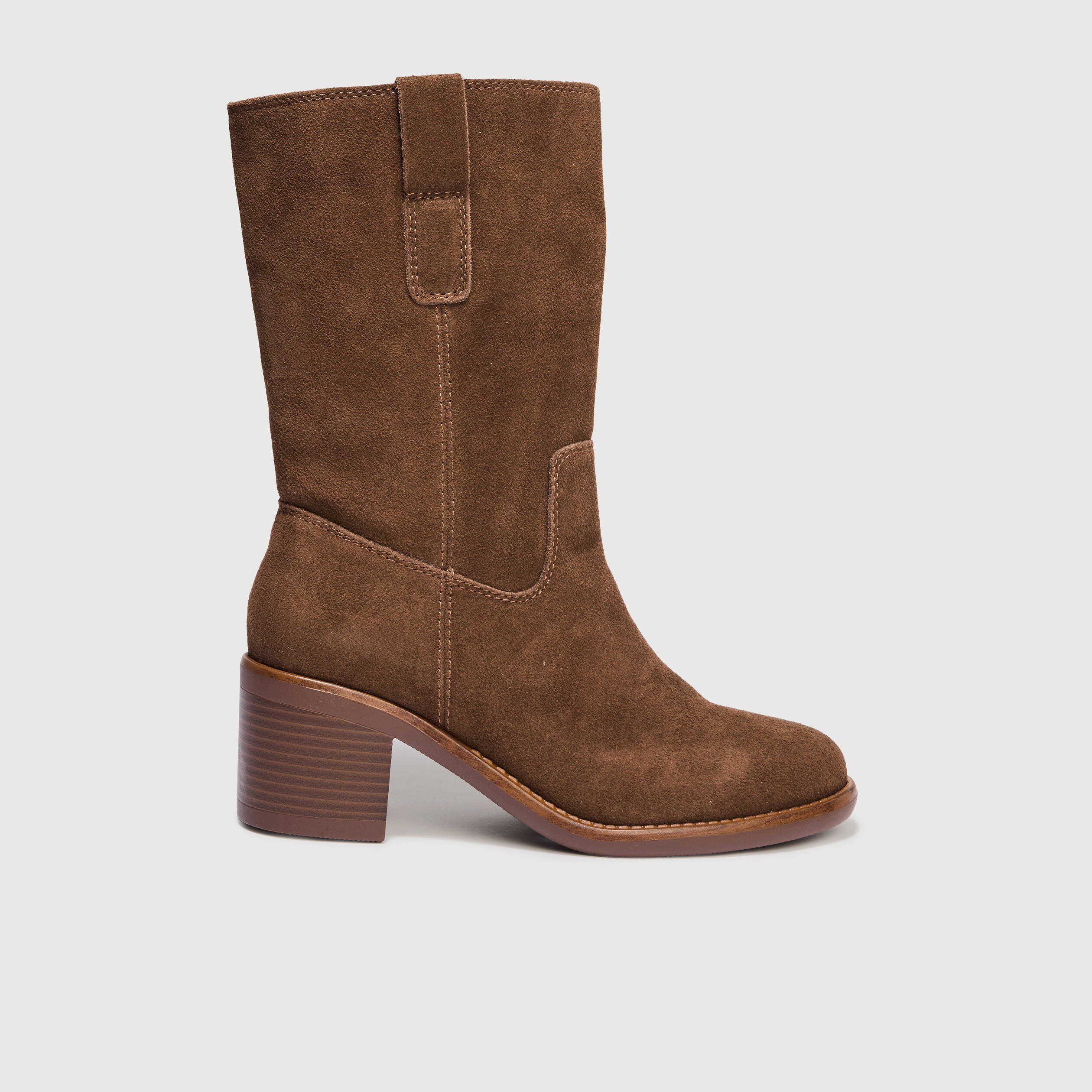 Bottes &agrave; talon marron fonc&eacute; femme