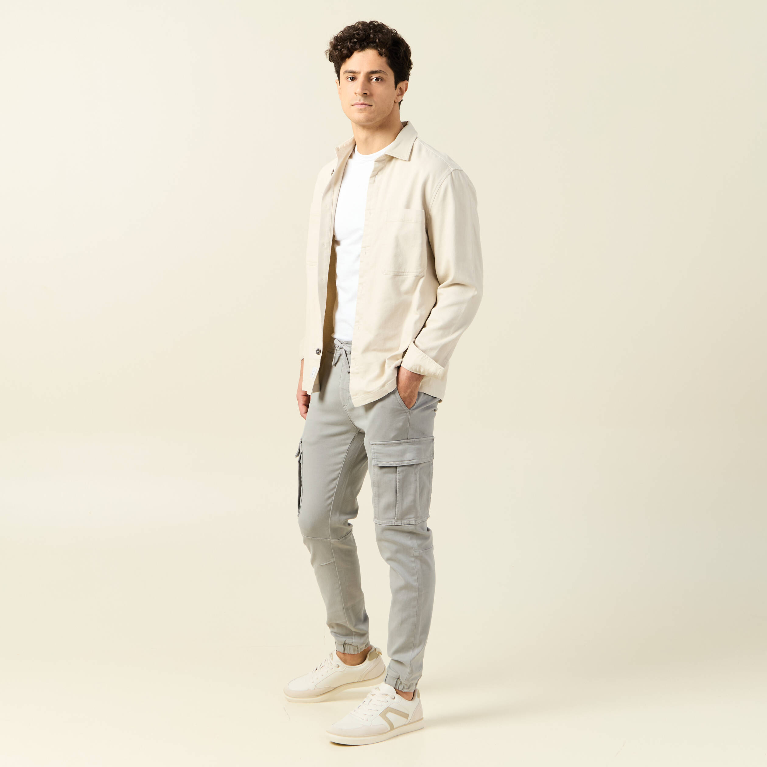 pantalon battle bas resserre gris homme Pantalon battle bas resserré gris homme