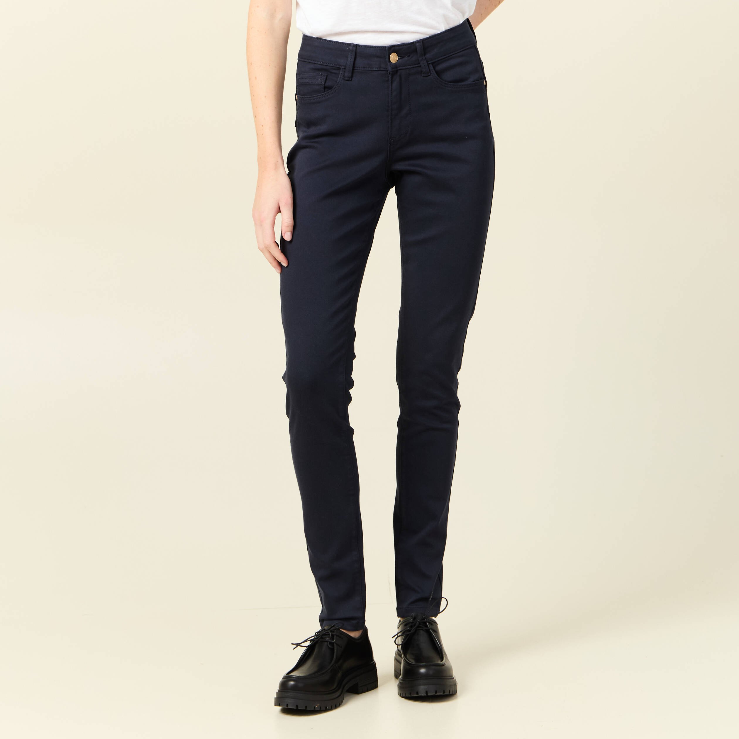 pantalon audrey skinny push up bleu marine femme Pantalon Audrey - skinny push up bleu marine femme