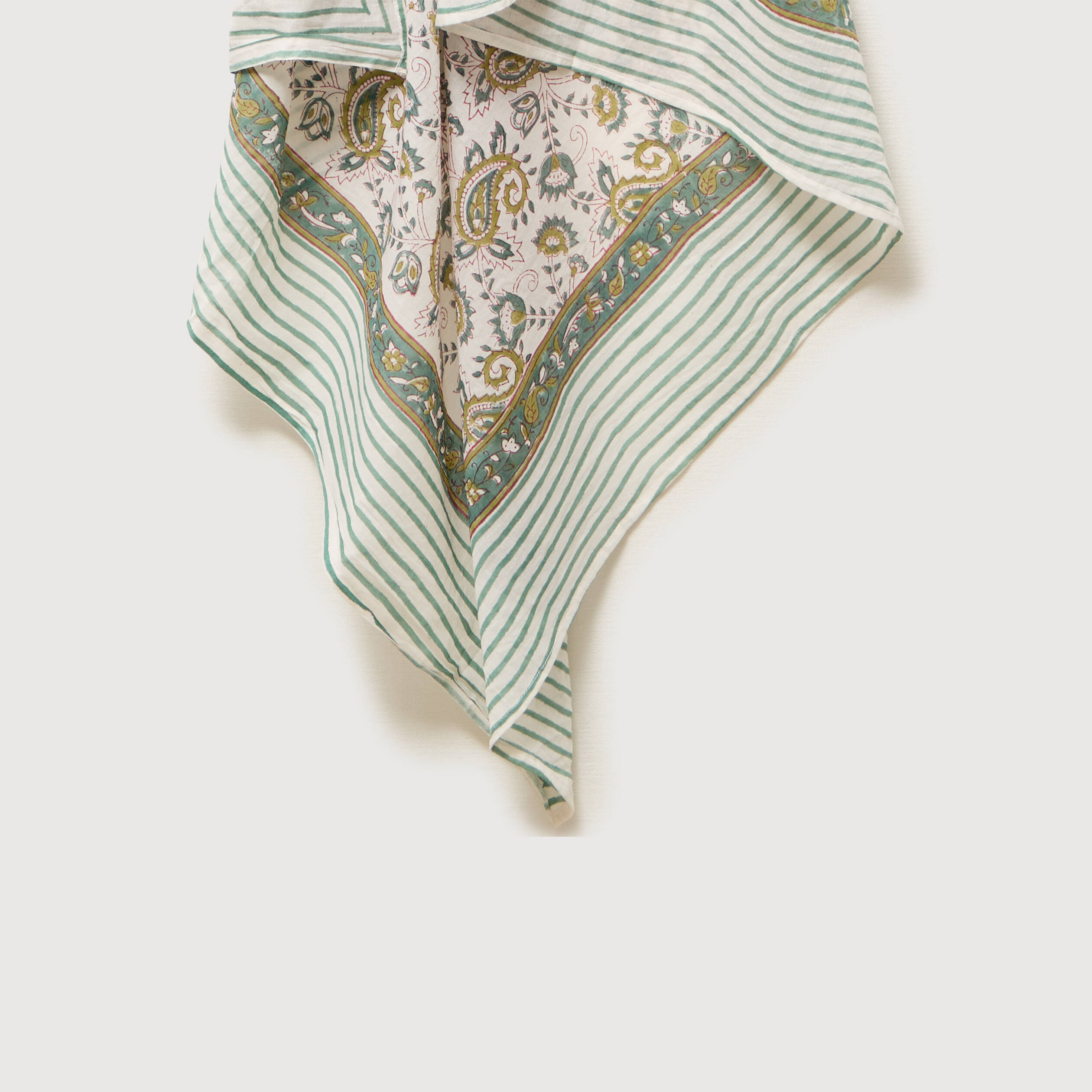 Foulard en coton vert pastel femme