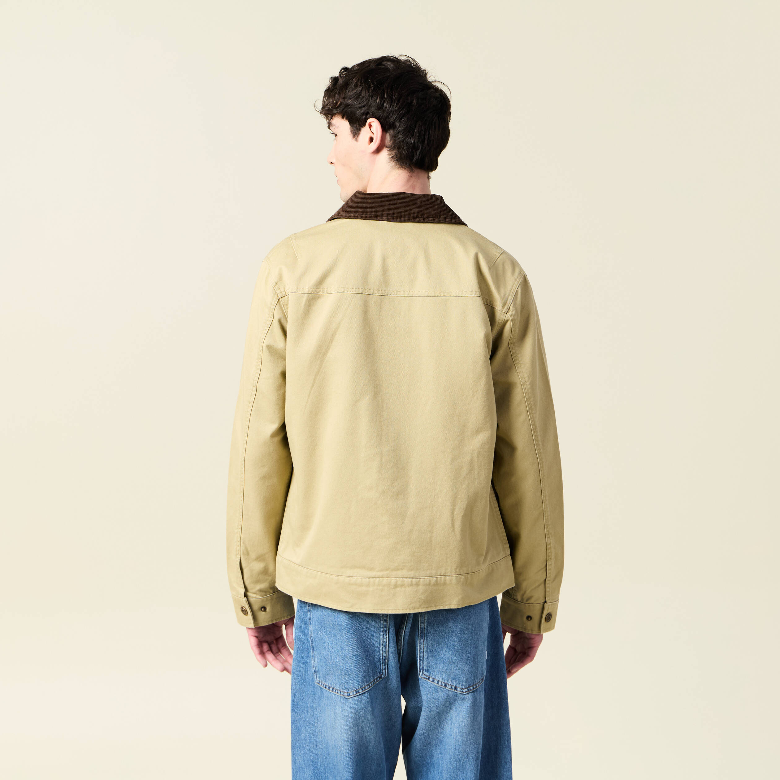 Blouson oversize court beige homme